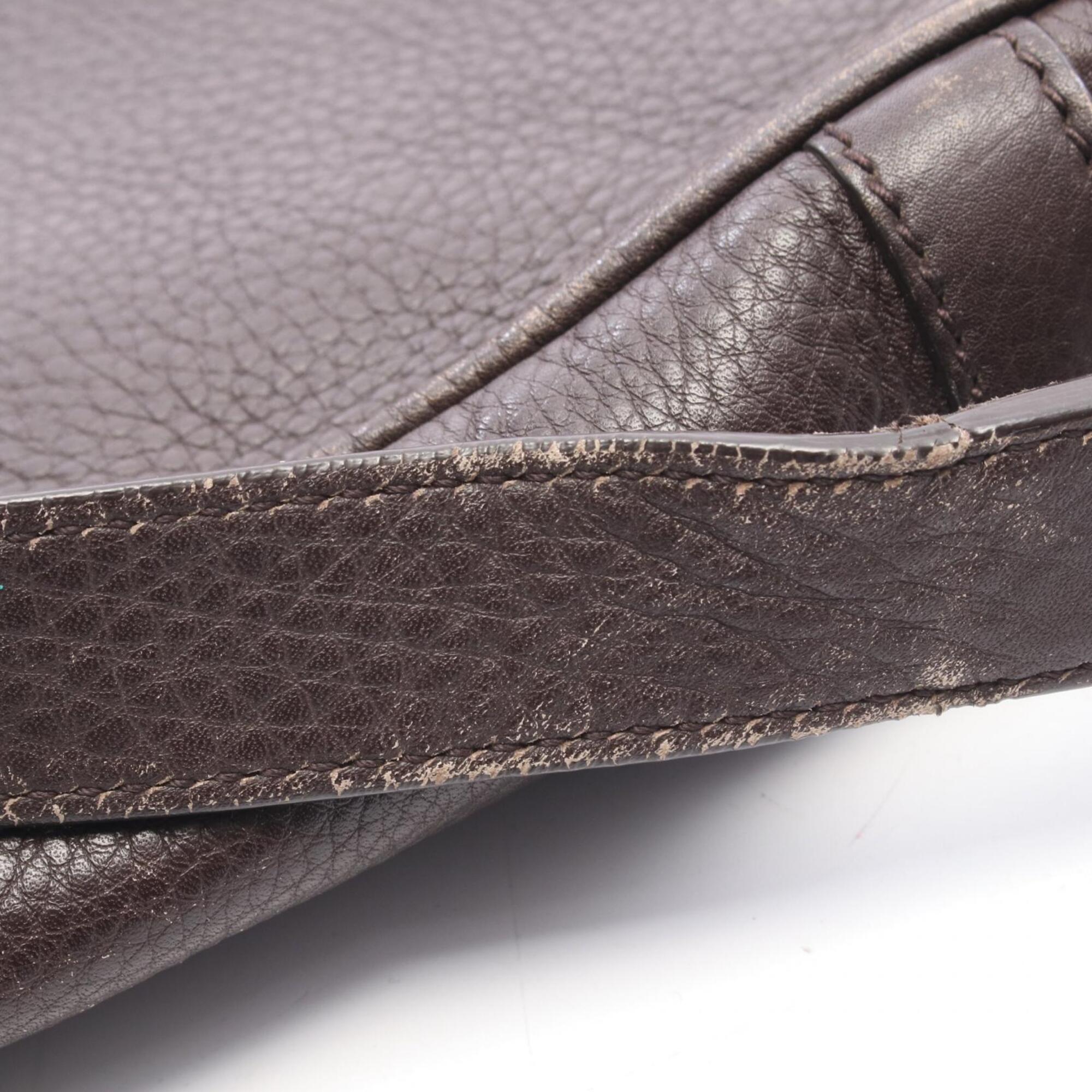 Gucci Brown Leather Handbag Shoulder Bag (Pre-Owned)