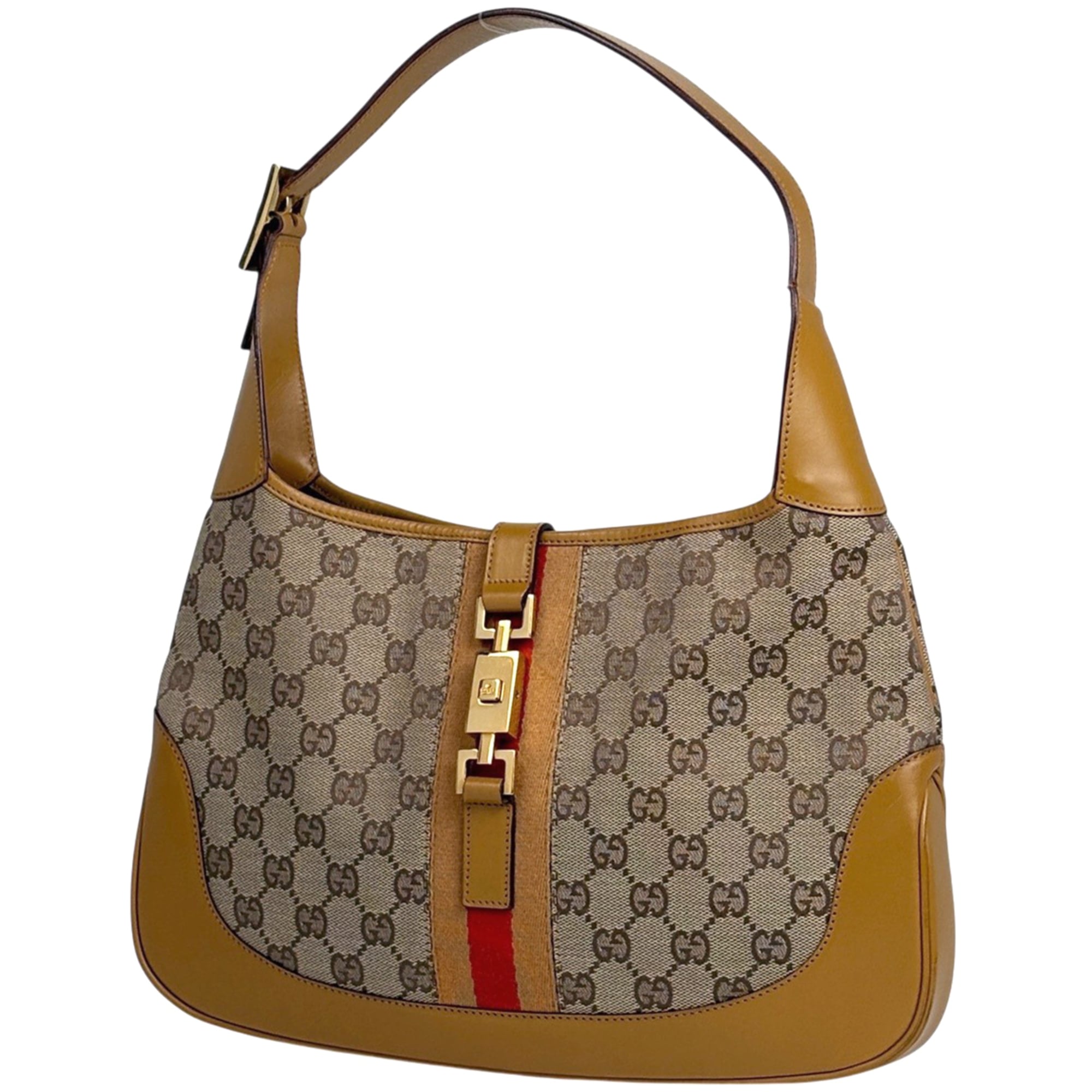 Gucci Brown Gg Canvas Leather Shoulder Bag (Pre-Owned)