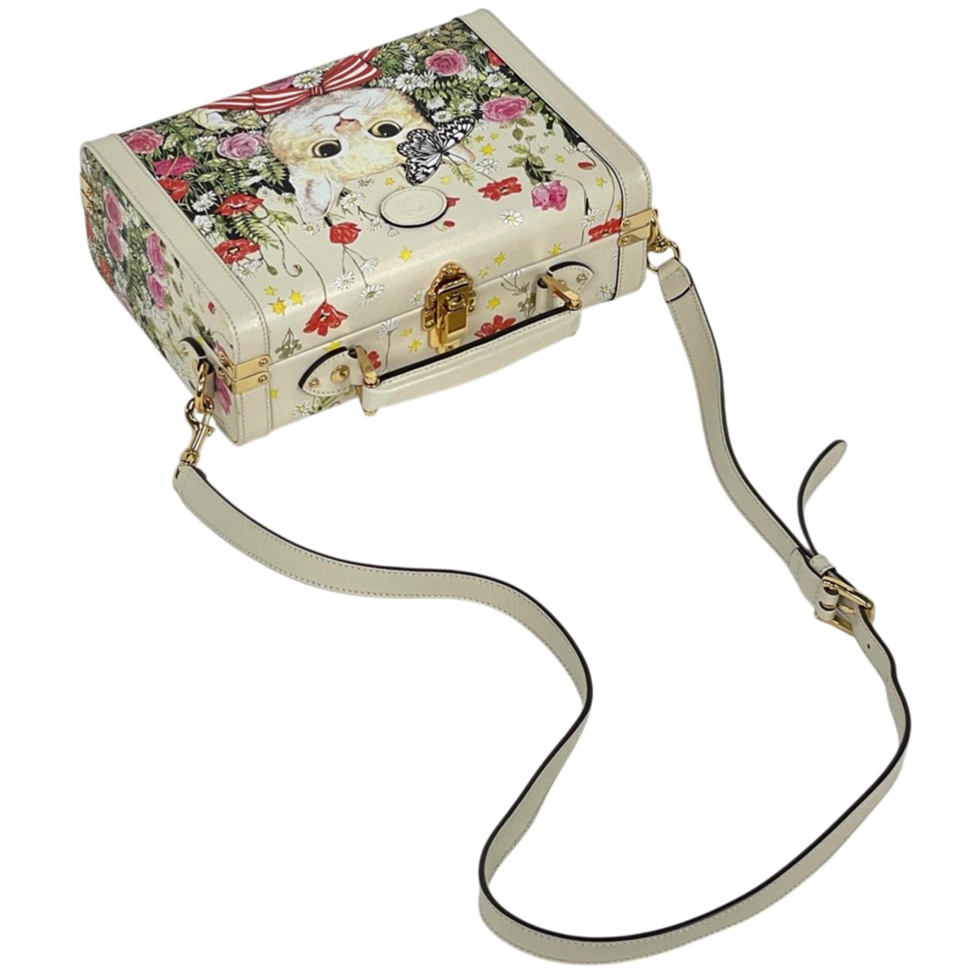 Gucci Ivory Multi-Color Leather Handbag Shoulder Bag (Pre-Owned)