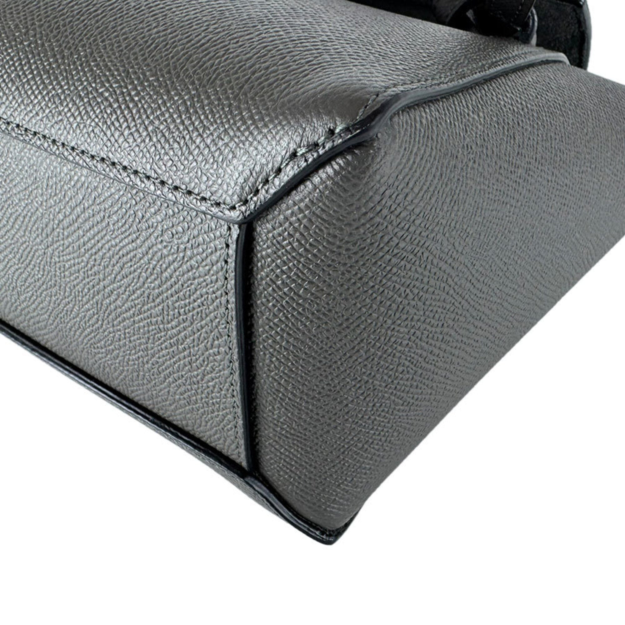 Celine Gray Leather Fanny Pack Handbag Shoulder Bag (Pre-Owned)