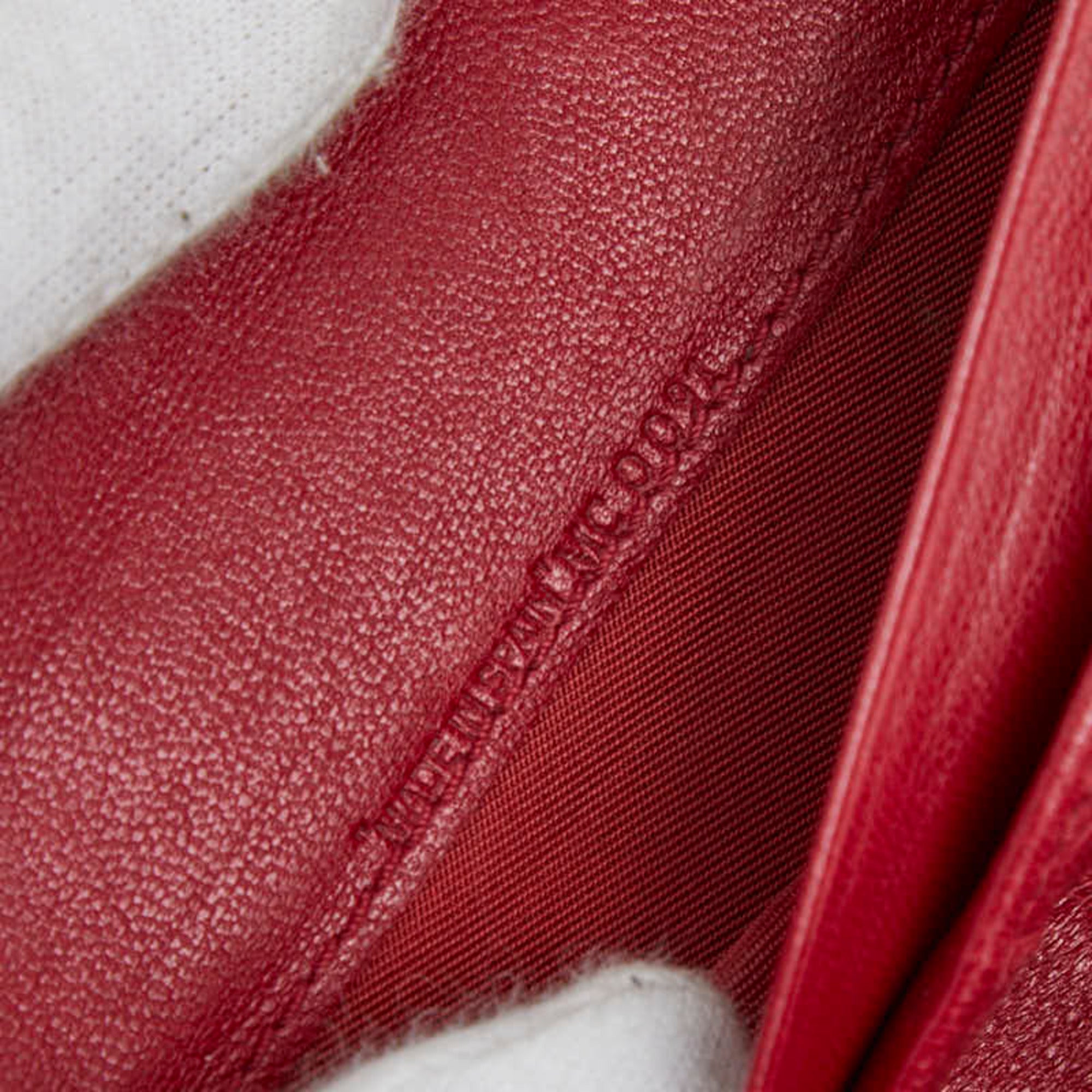 Christian Dior Red Color Nylon Leather Long Wallet (Bi-Fold) (Pre-Owned)
