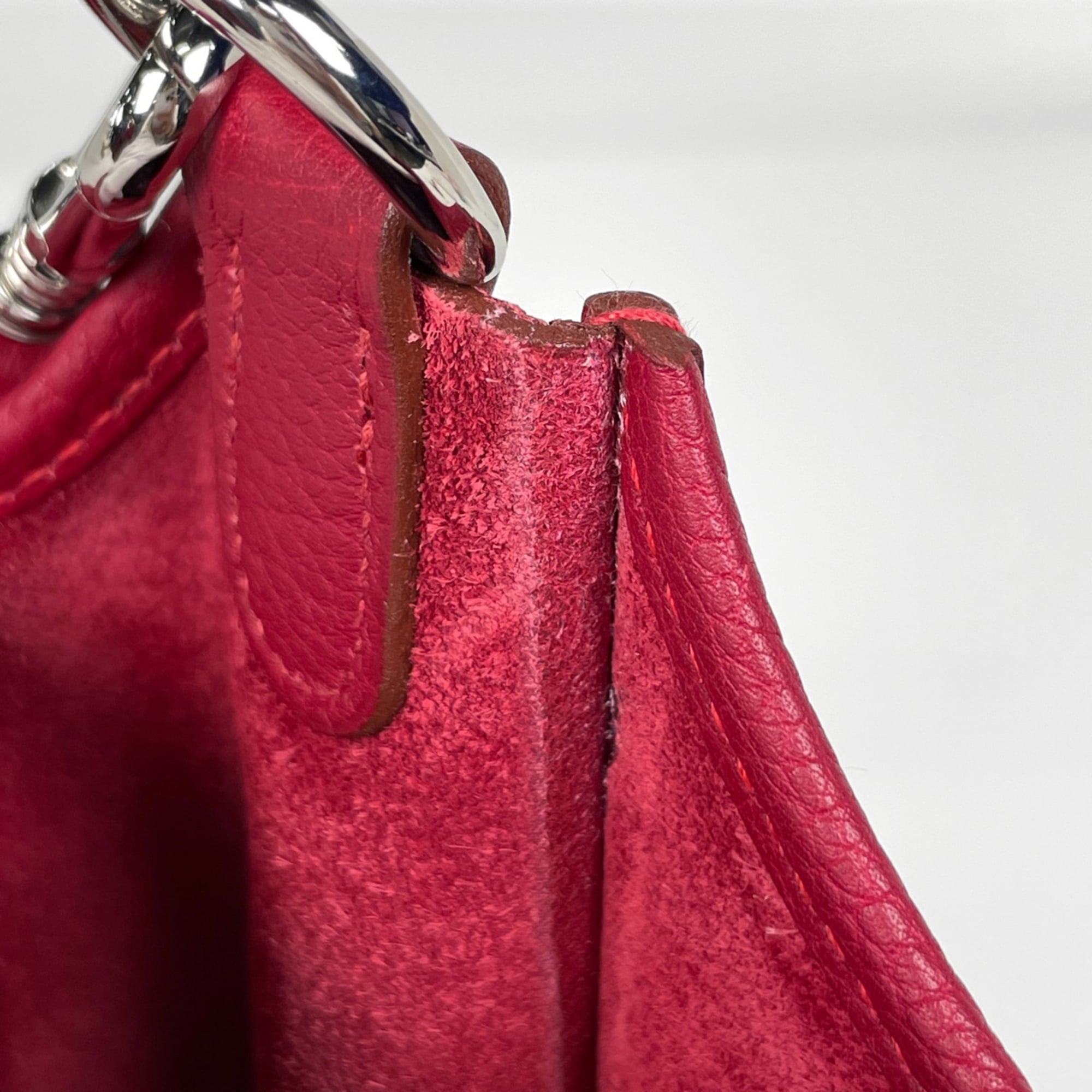 Hermes Rouge Vif Taurillon Clemence Leather Shoulder Bag (Pre-Owned)