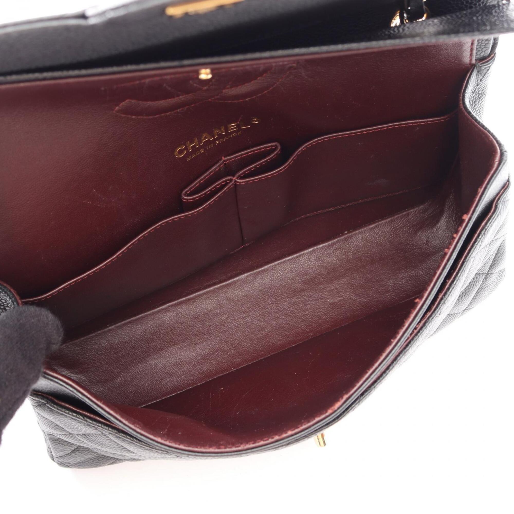 Chanel Black Grained Calfskin Handbag Shoulder Bag (Pre-Owned)