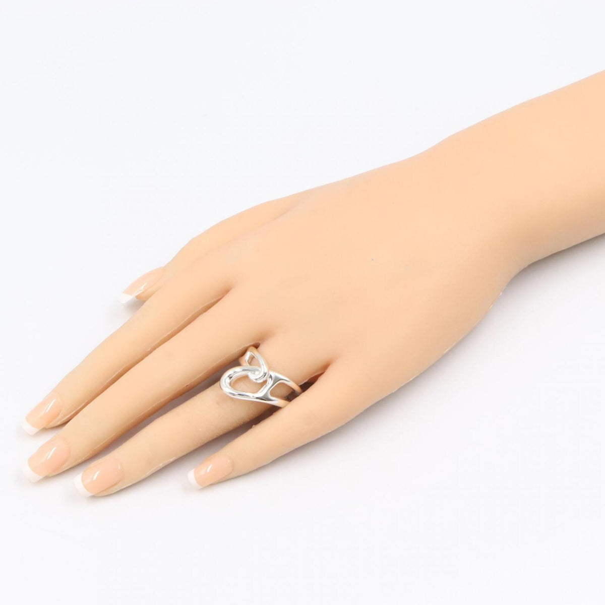 Hermes Silver Silver 925 Band Ring (Pre-Owned)