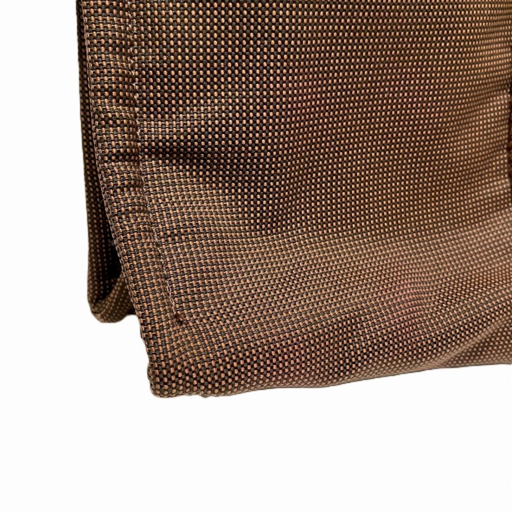 Hermes Brown Canvas Clutch Bag Pouch (Pre-Owned)