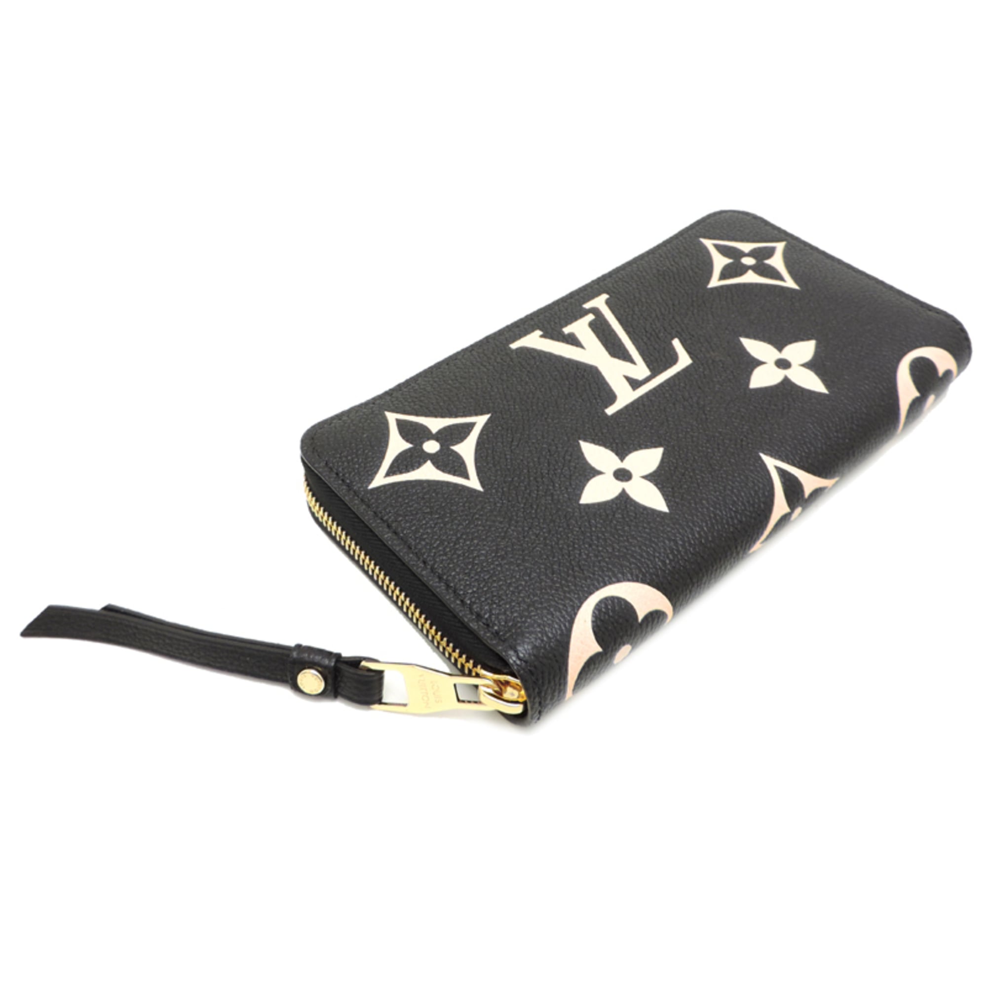 Louis Vuitton Beige Black Monogram Empreinte Long Wallet (Bi-Fold) (Pre-Owned)