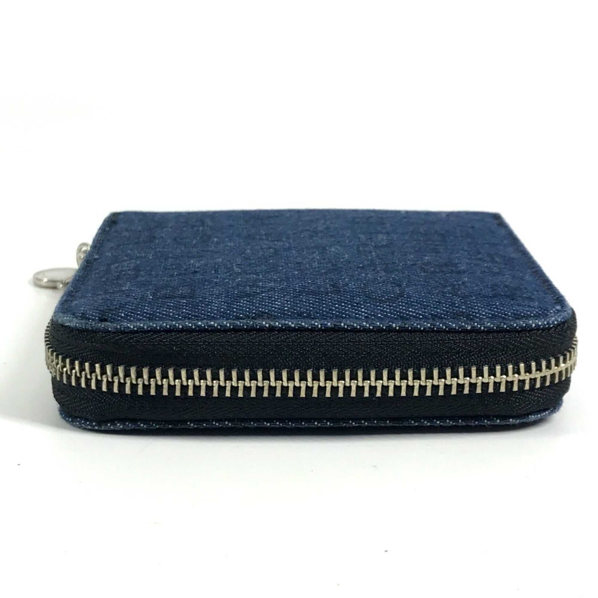 Bvlgari Black Blue Canvas Leather Wallet (Bi-Fold) (Pre-Owned)