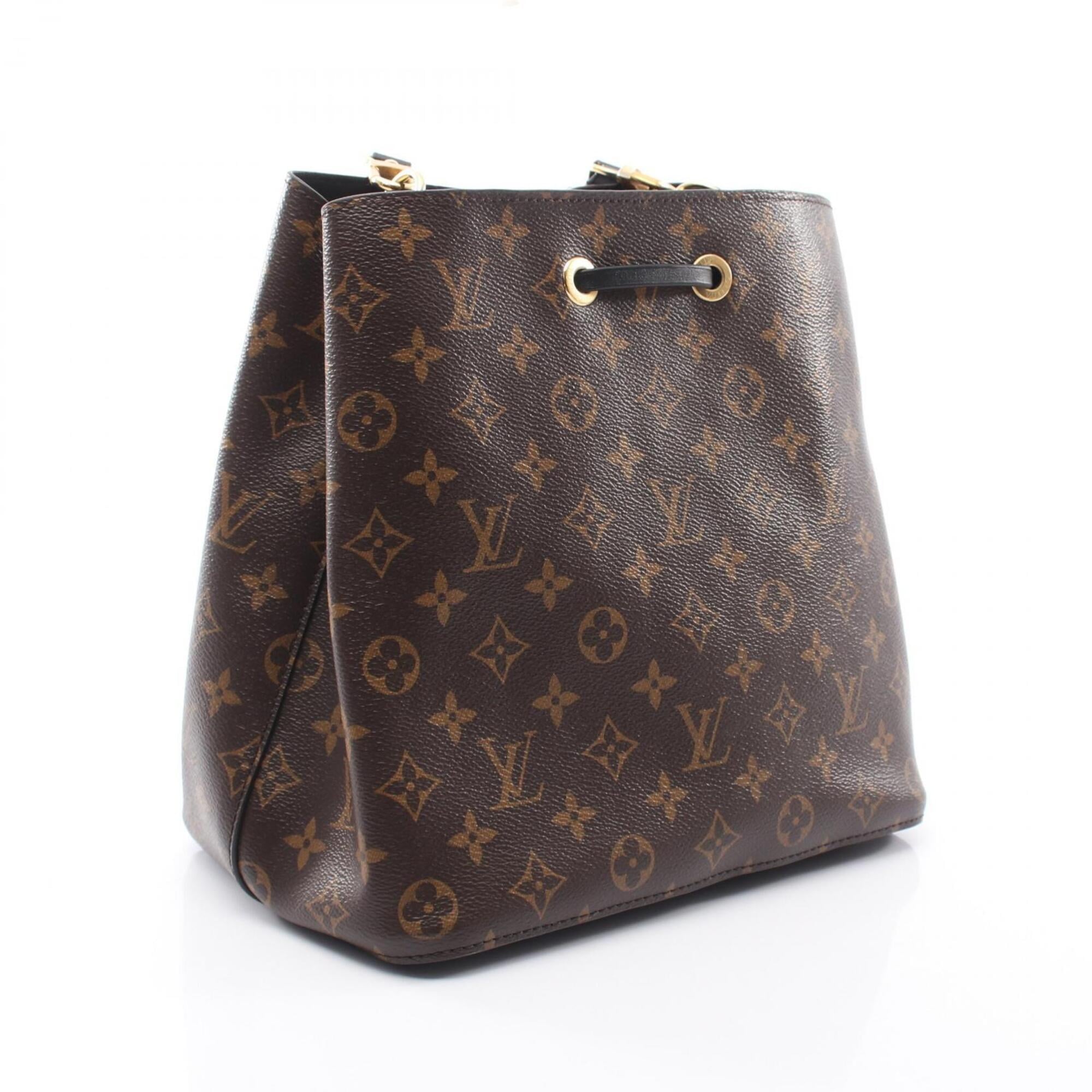 Louis Vuitton Black Brown Noir Coated Canvas Leather Monogram Handbag Shoulder Bag (Pre-Owned)