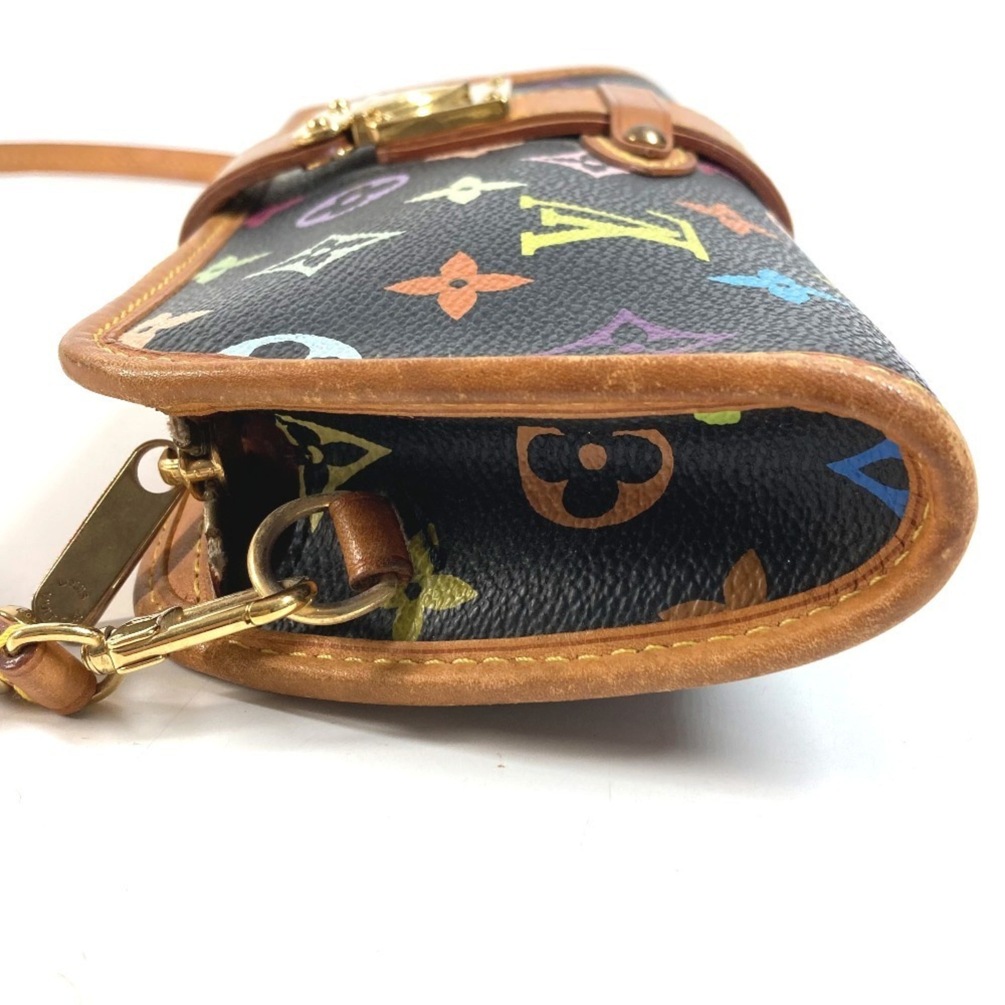Louis Vuitton Black Monogram Multicolore Canvas Clutch Bag Handbag Pouch Shoulder Bag (Pre-Owned)