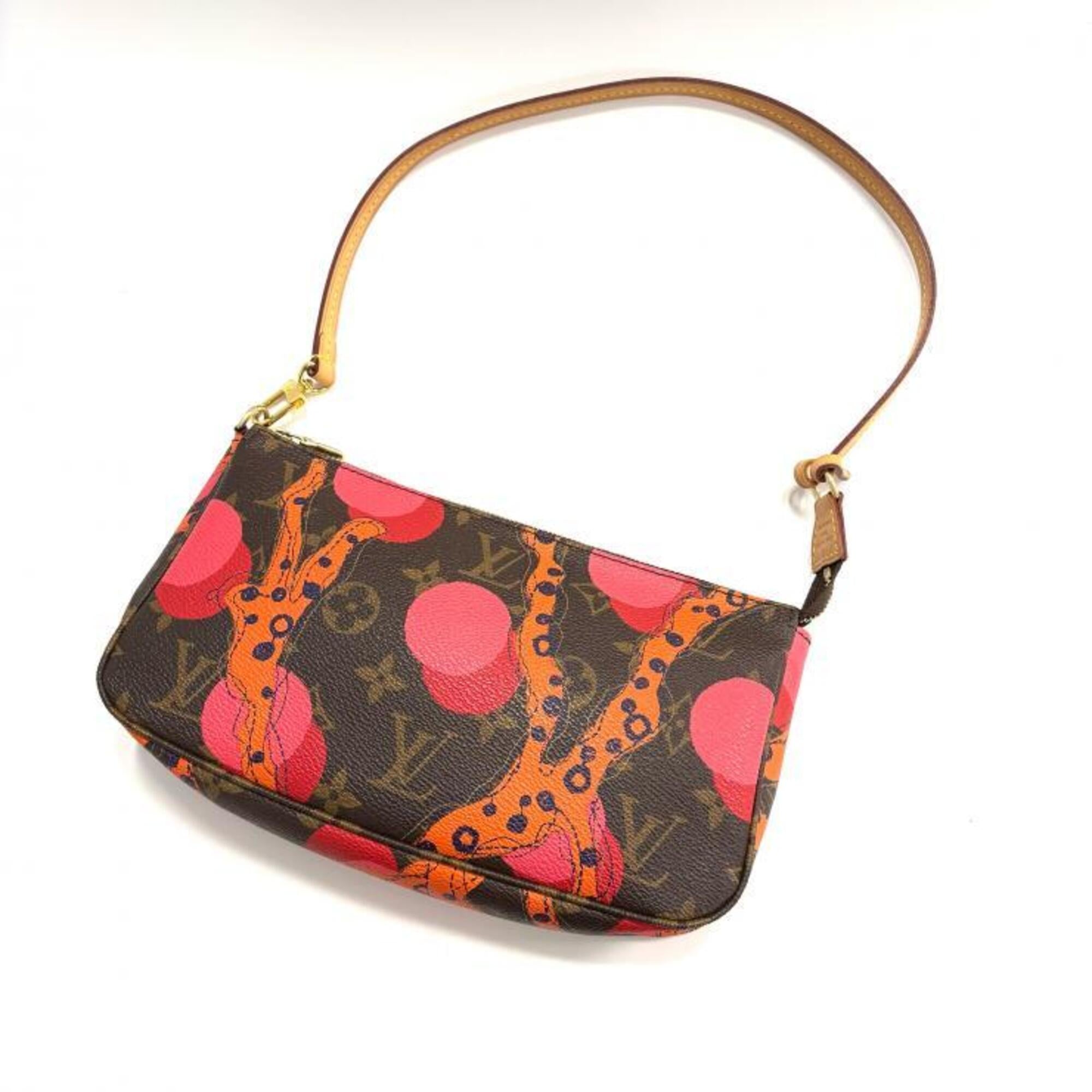 Louis Vuitton Brown Orange Pink Gold Monogram Handbag Pochette (Pre-Owned)