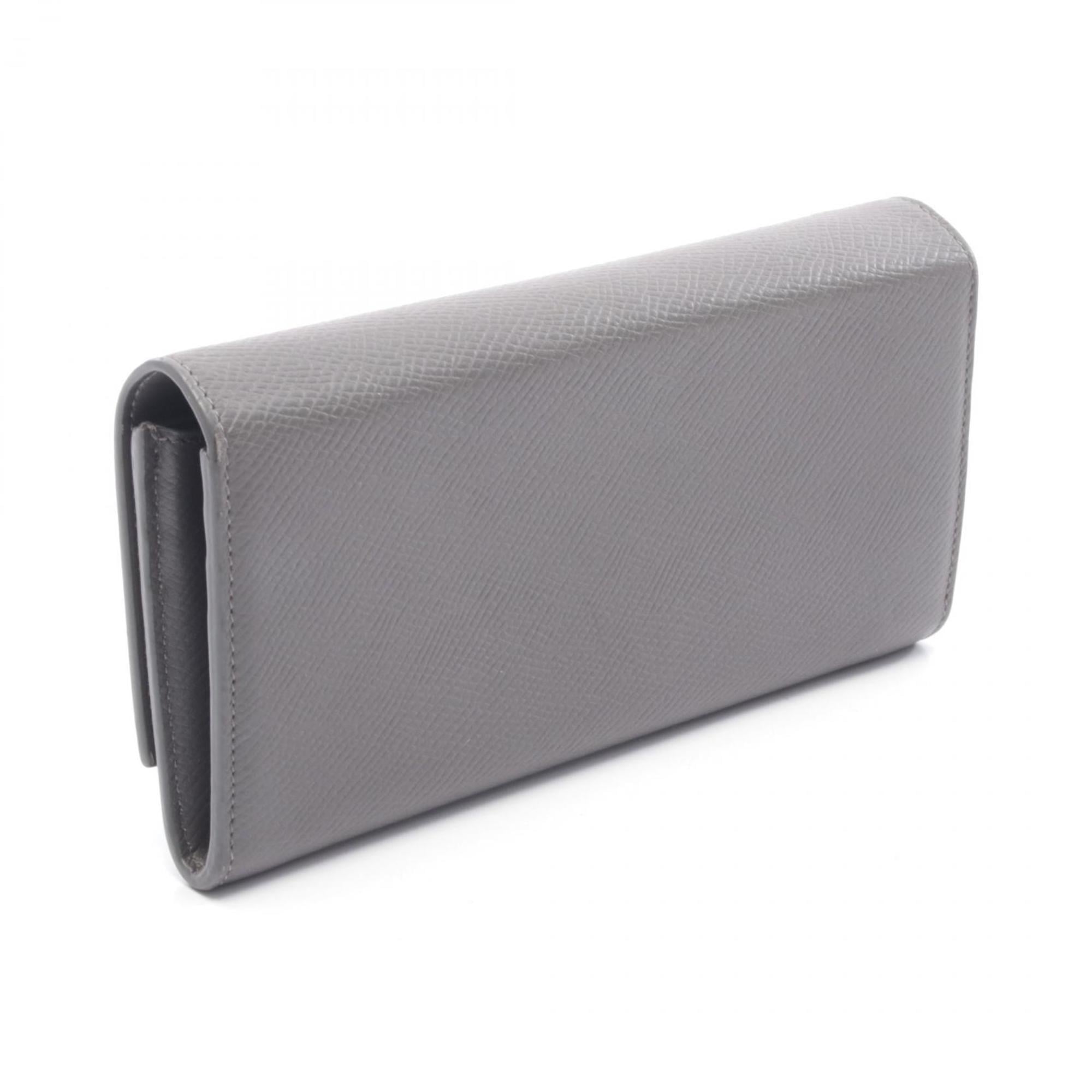 Celine Gray Leather Long Wallet (Bi-Fold) (Pre-Owned)