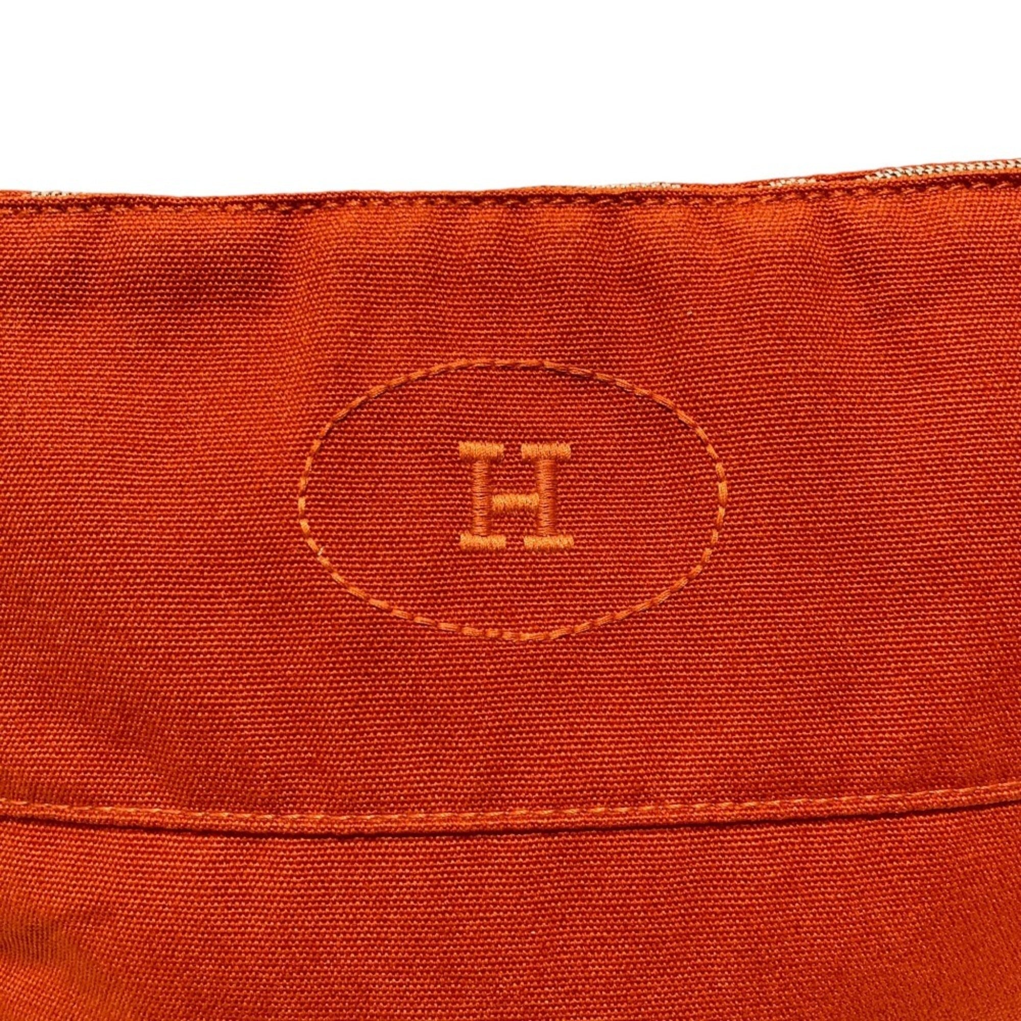 Hermes Bolide Orange Canvas Pouch (Pre-Owned)