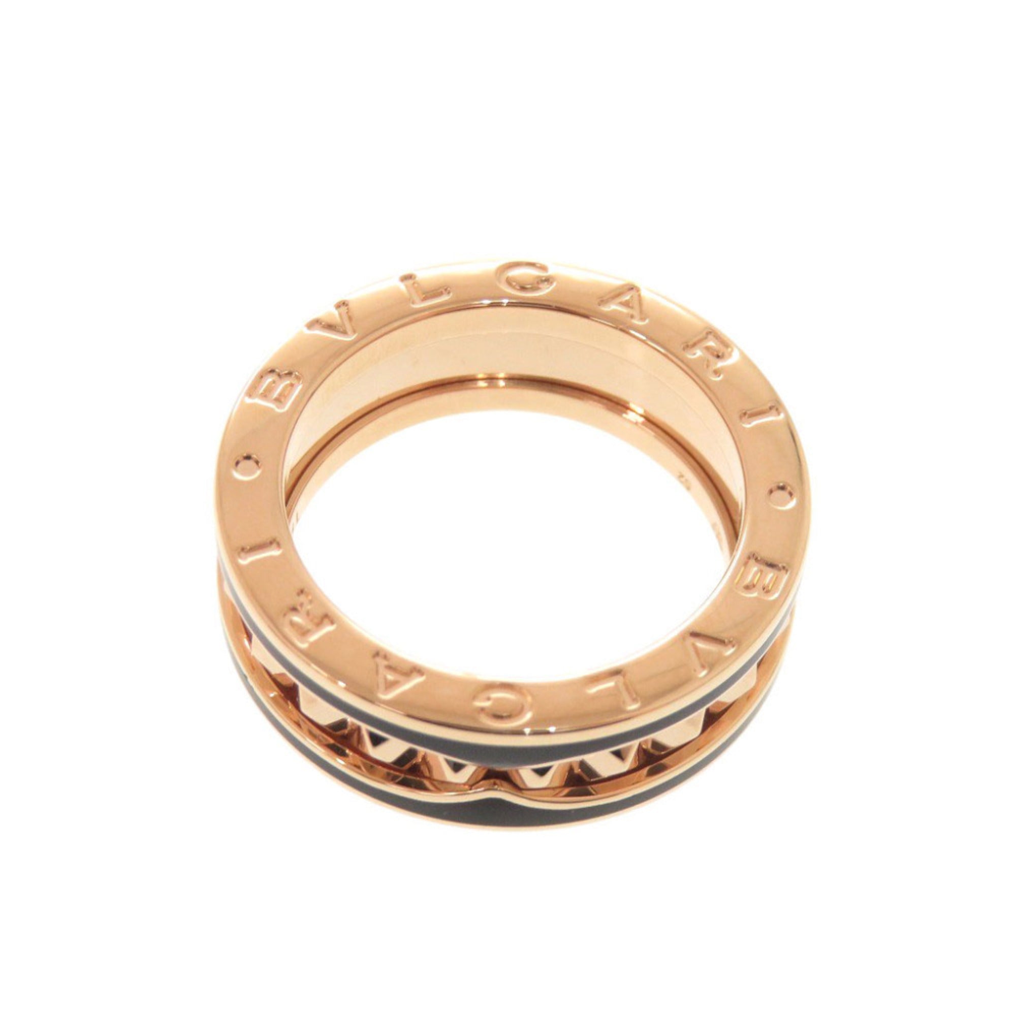 Bvlgari Pink Gold Black Pink Gold (18K) Ceramic Band Ring (Pre-Owned)