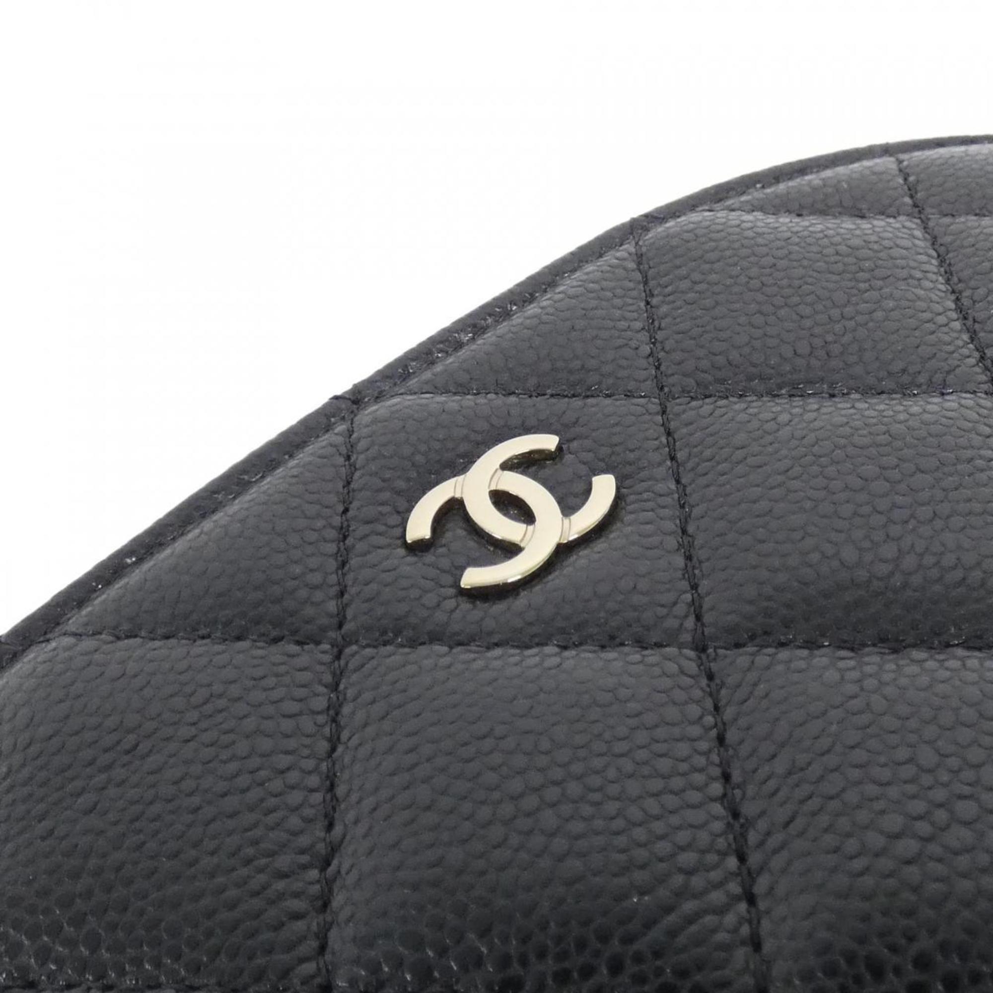 Chanel Black Grained Calfskin Pouch (Pre-Owned)