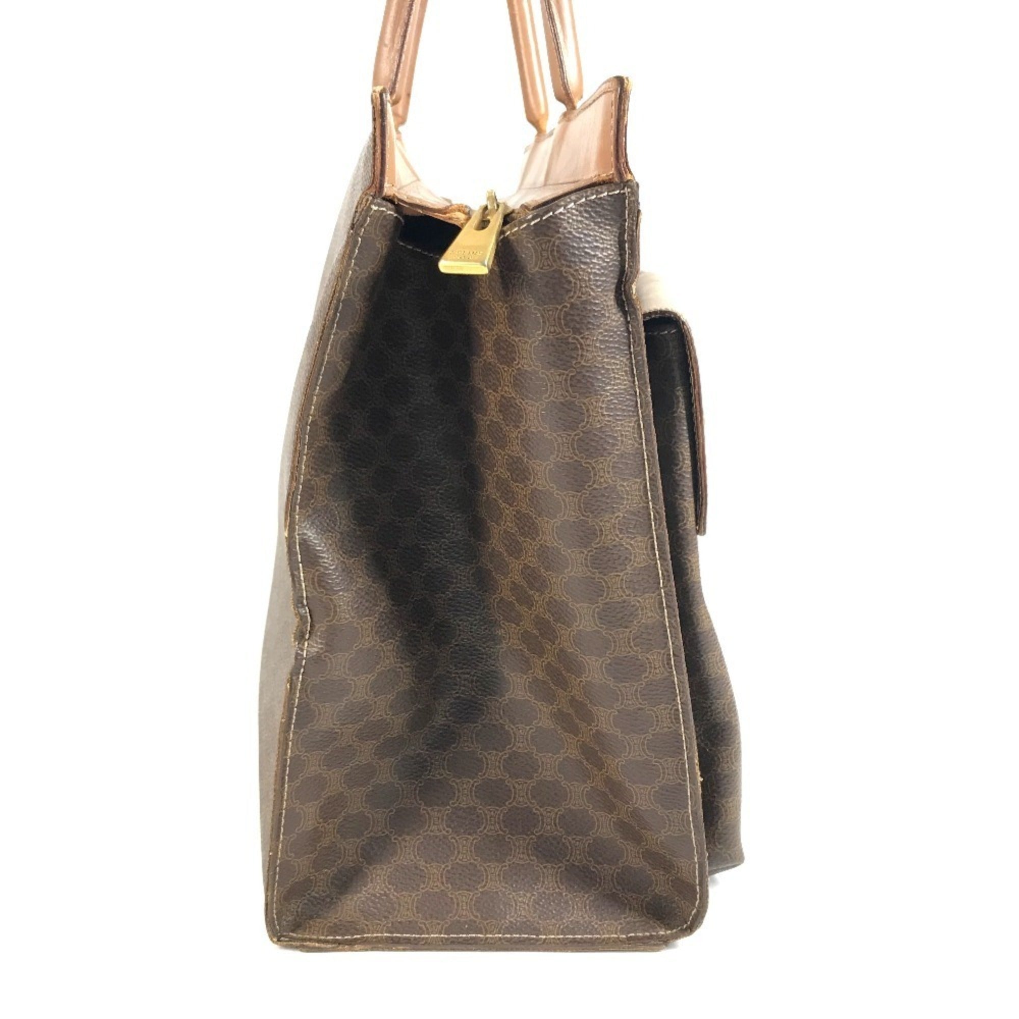 Celine Brown Leather Handbag Tote Bag (Pre-Owned)