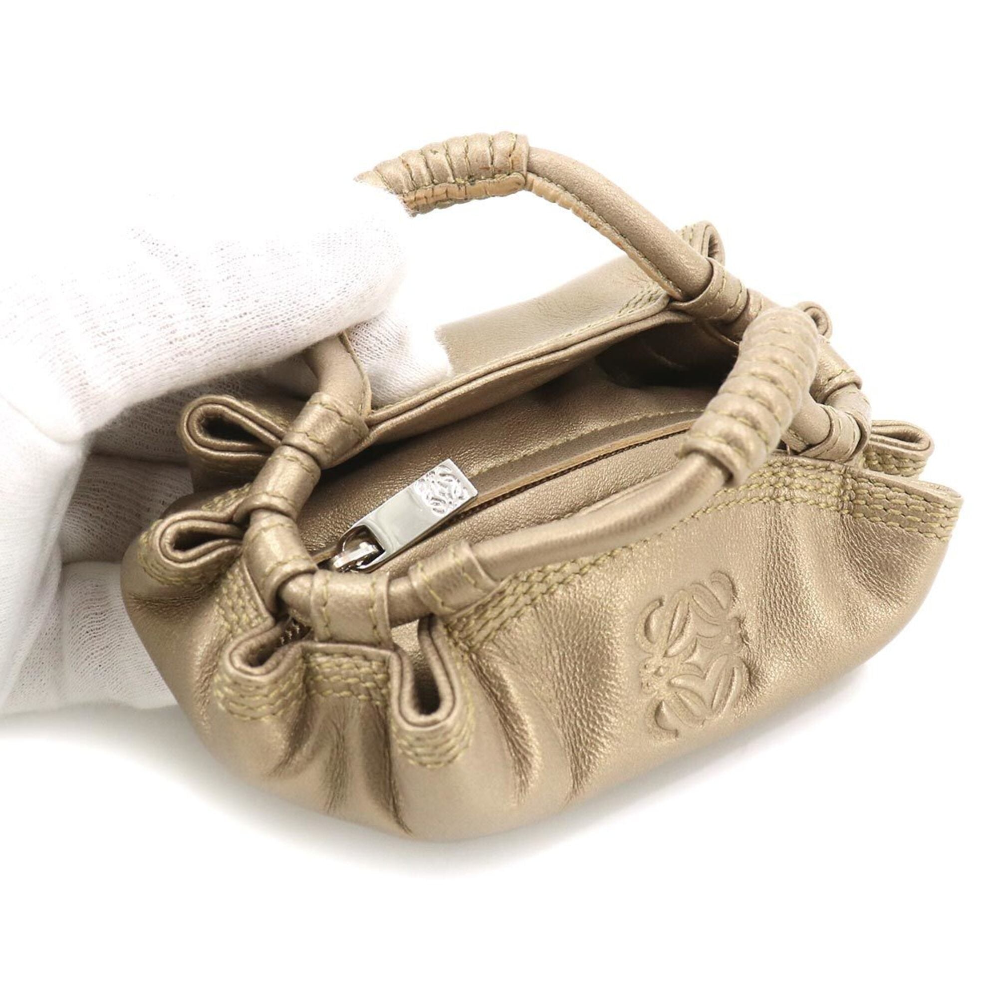 Loewe Bronze Leather Coin Purse/Coin Case (Pre-Owned)