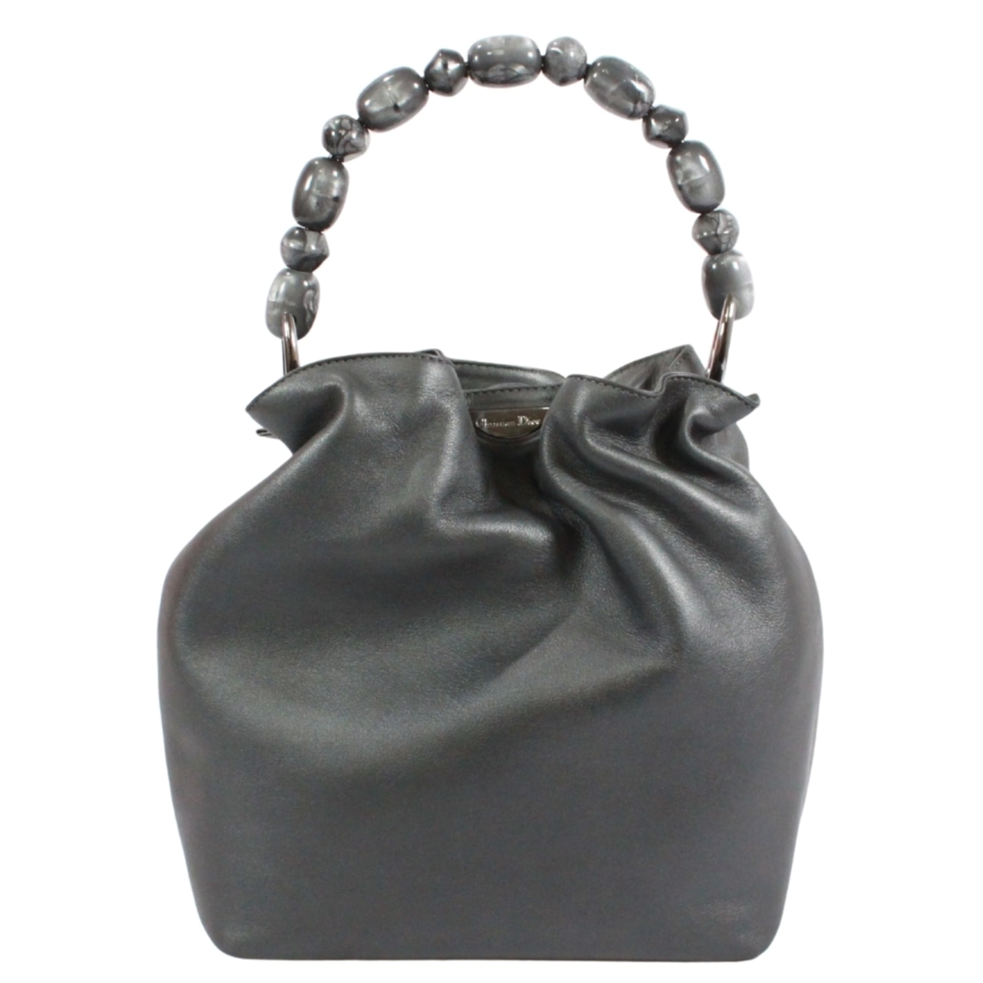 Christian Dior Gray Leather Handbag (Pre-Owned)