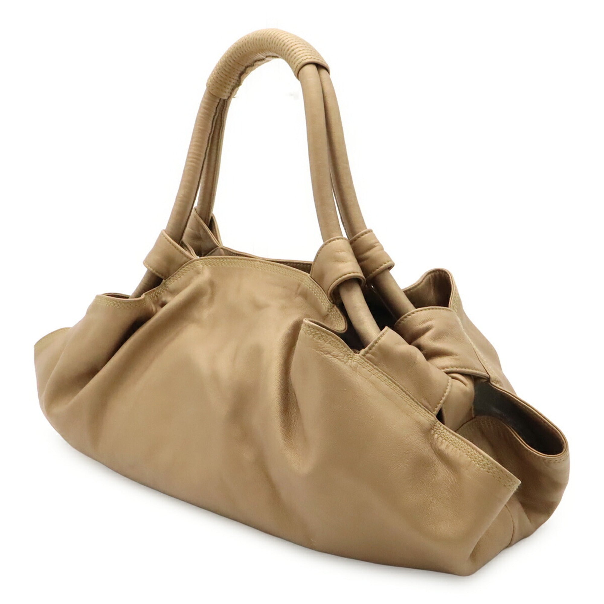 Loewe Champagne Gold Leather Handbag (Pre-Owned)
