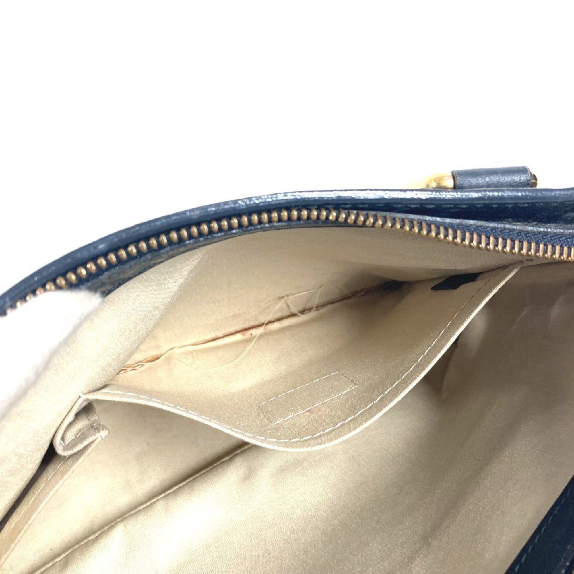 Louis Vuitton Navy Monogram Mini Canvas Leather Handbag Shoulder Bag Tote Bag (Pre-Owned)