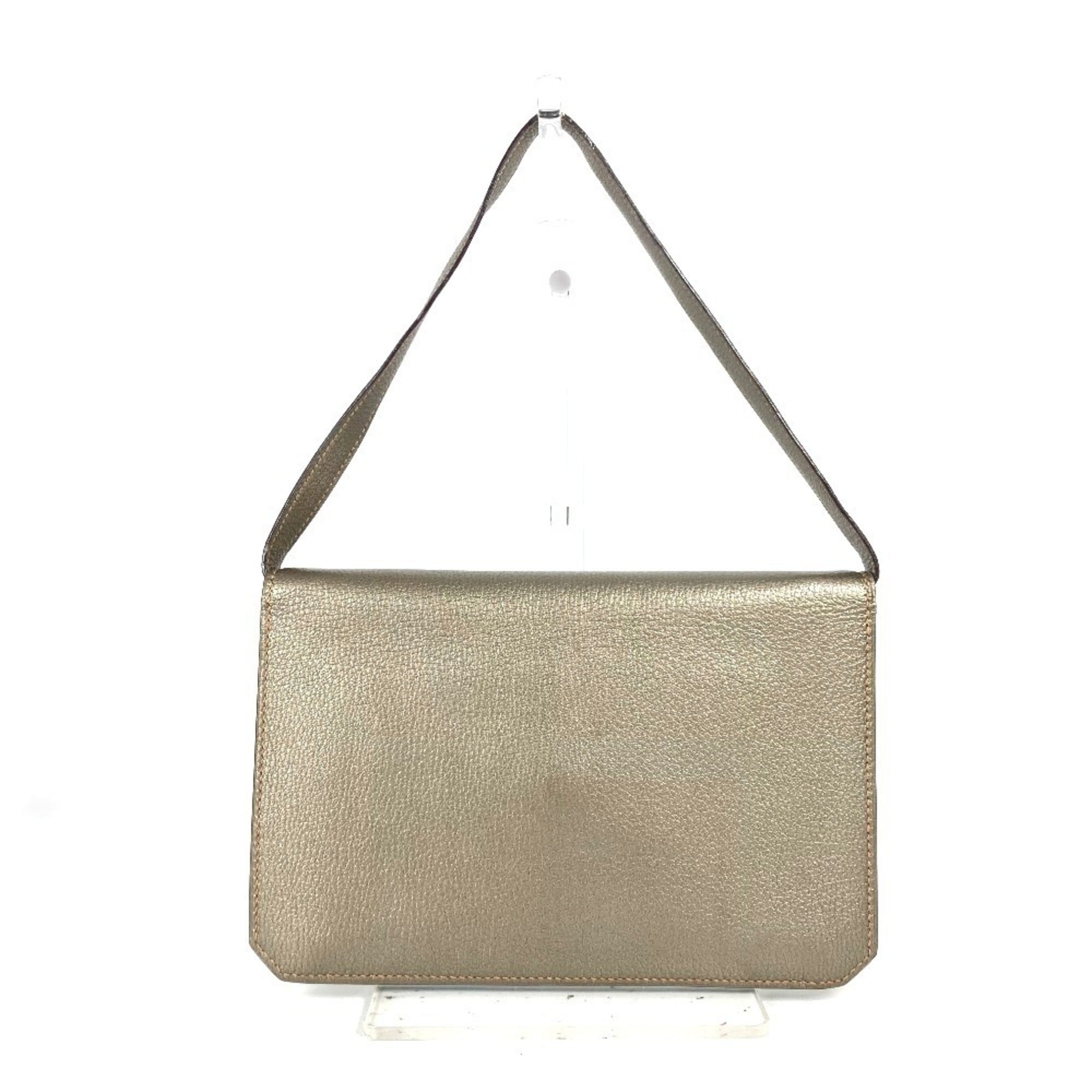 Hermes Gold Chevre Leather Handbag Pouch Shoulder Bag (Pre-Owned)