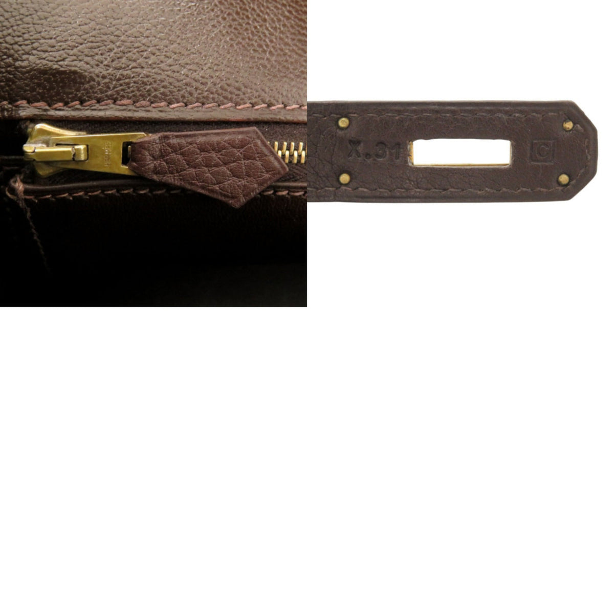Hermes Chocolat Togo Leather Handbag (Pre-Owned)