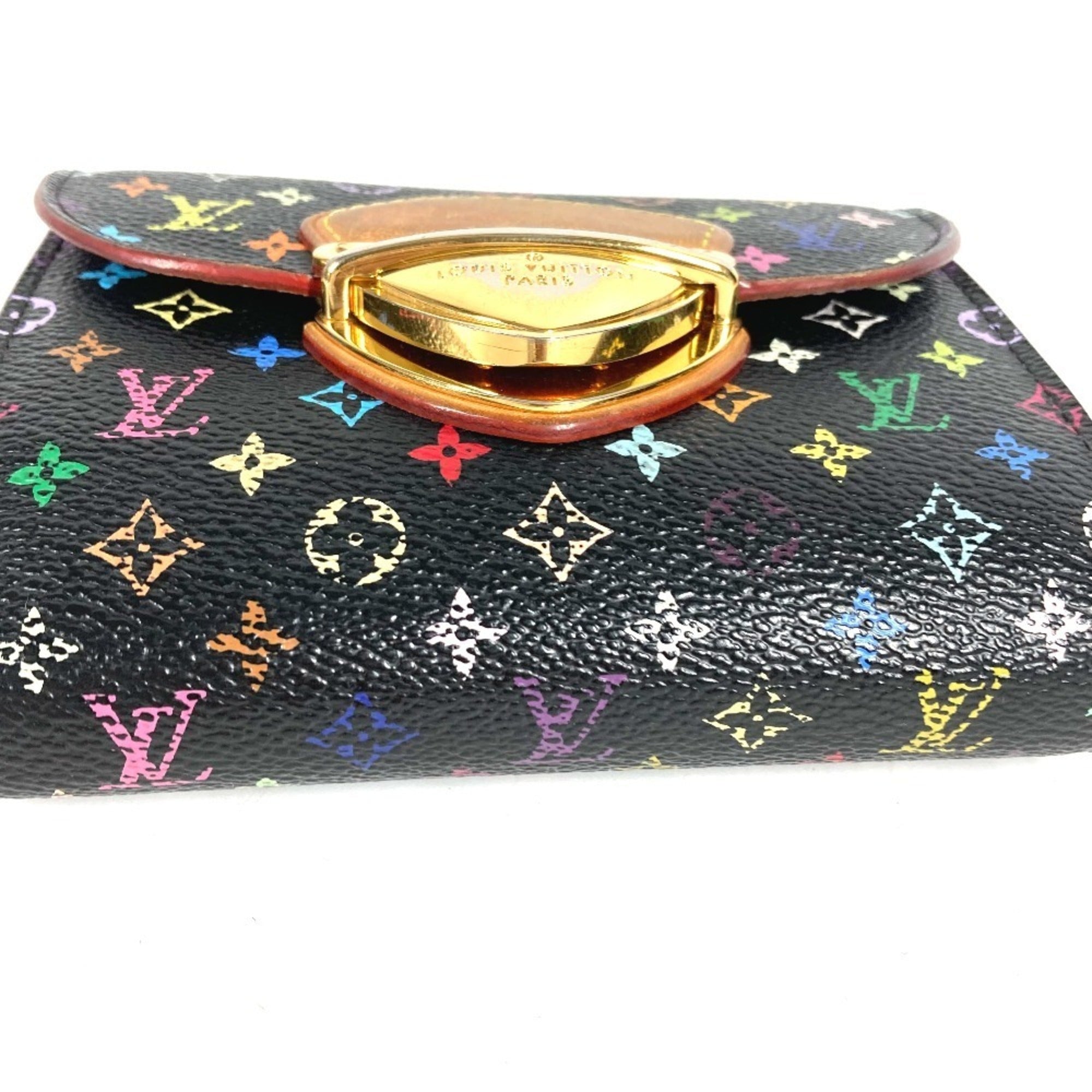 Louis Vuitton Black Multi-Color Purple Violet Monogram Multicolore Wallet (Tri-Fold) (Pre-Owned)