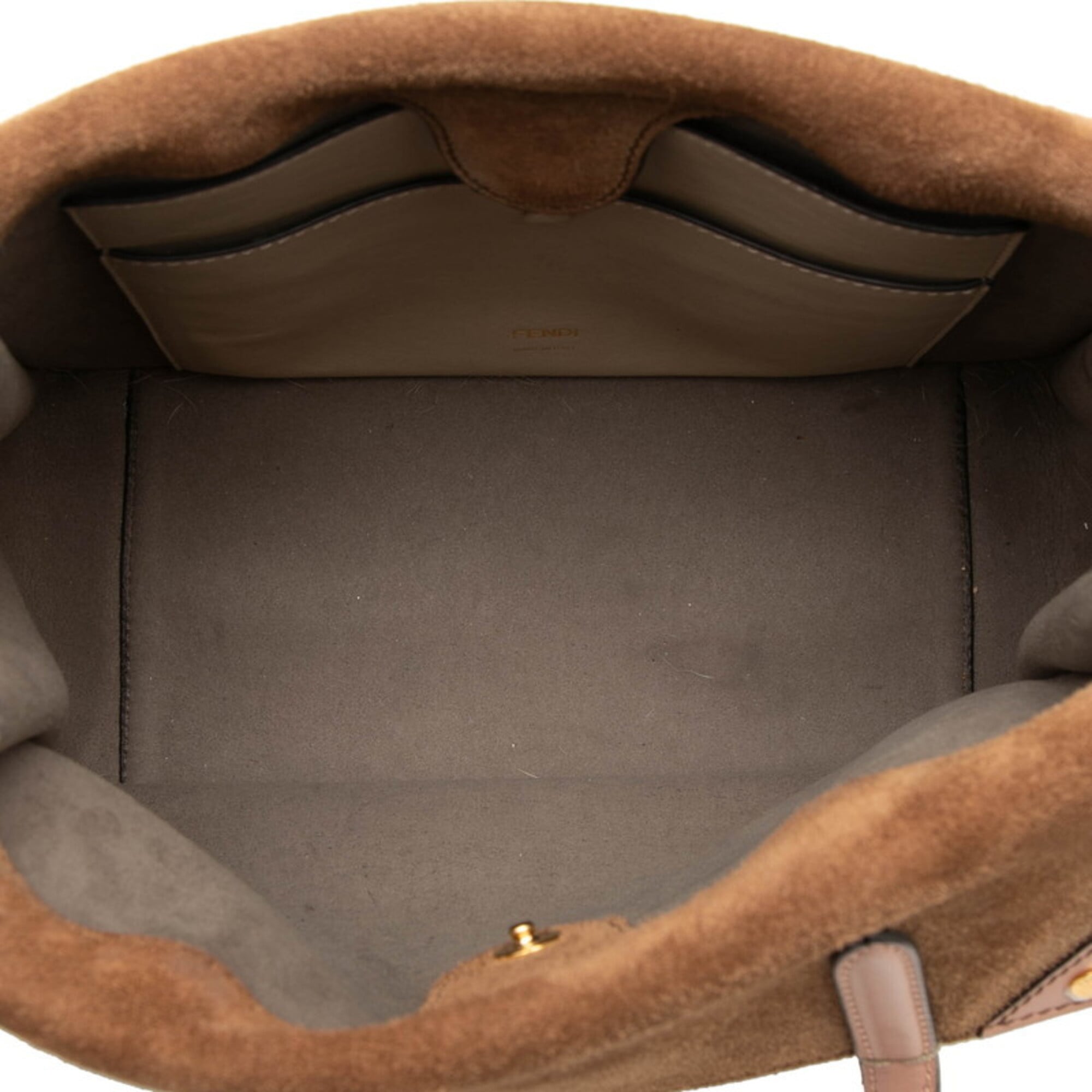 Fendi Beige Leather Handbag Shoulder Bag (Pre-Owned)