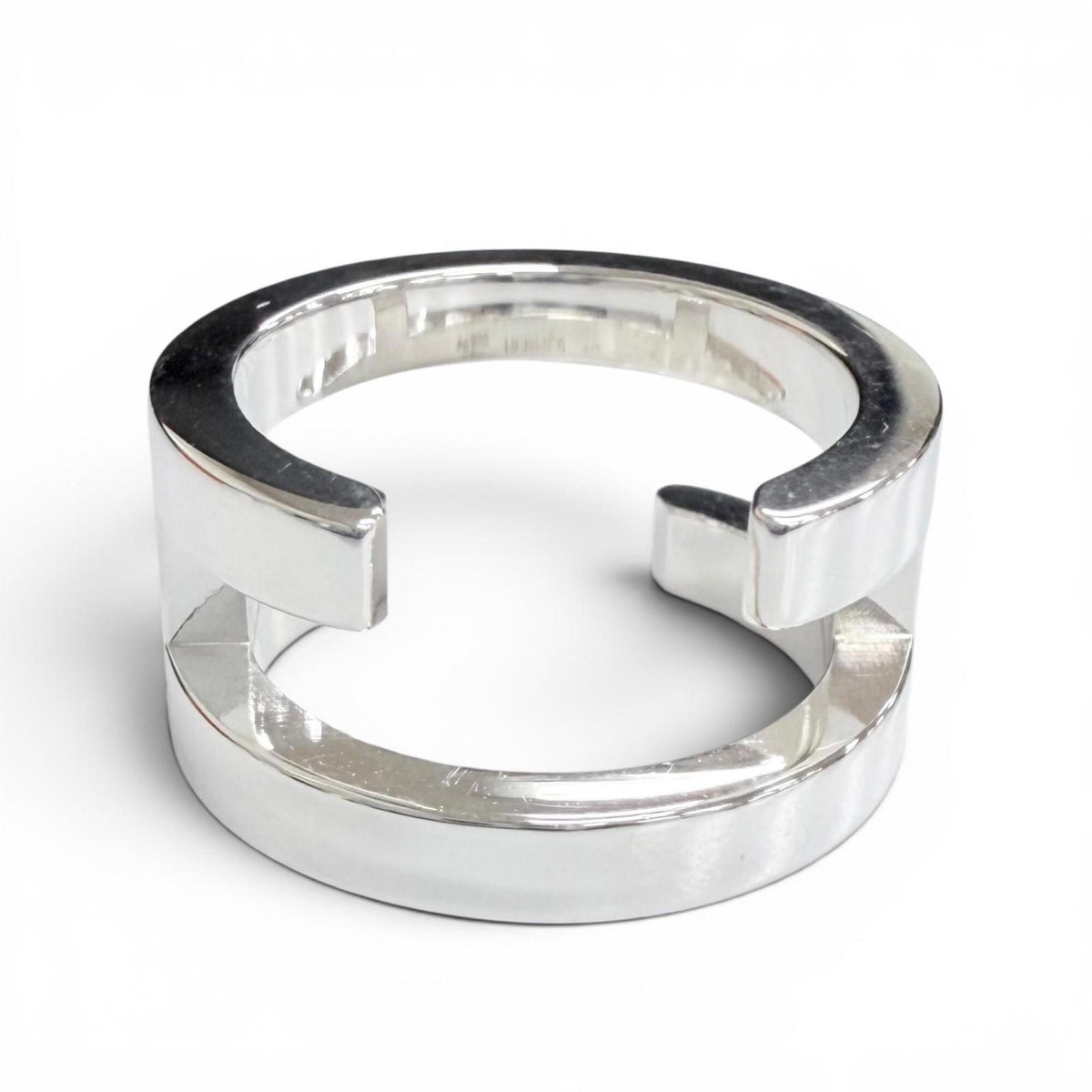 Hermes Silver Silver 925 Band Ring (Pre-Owned)