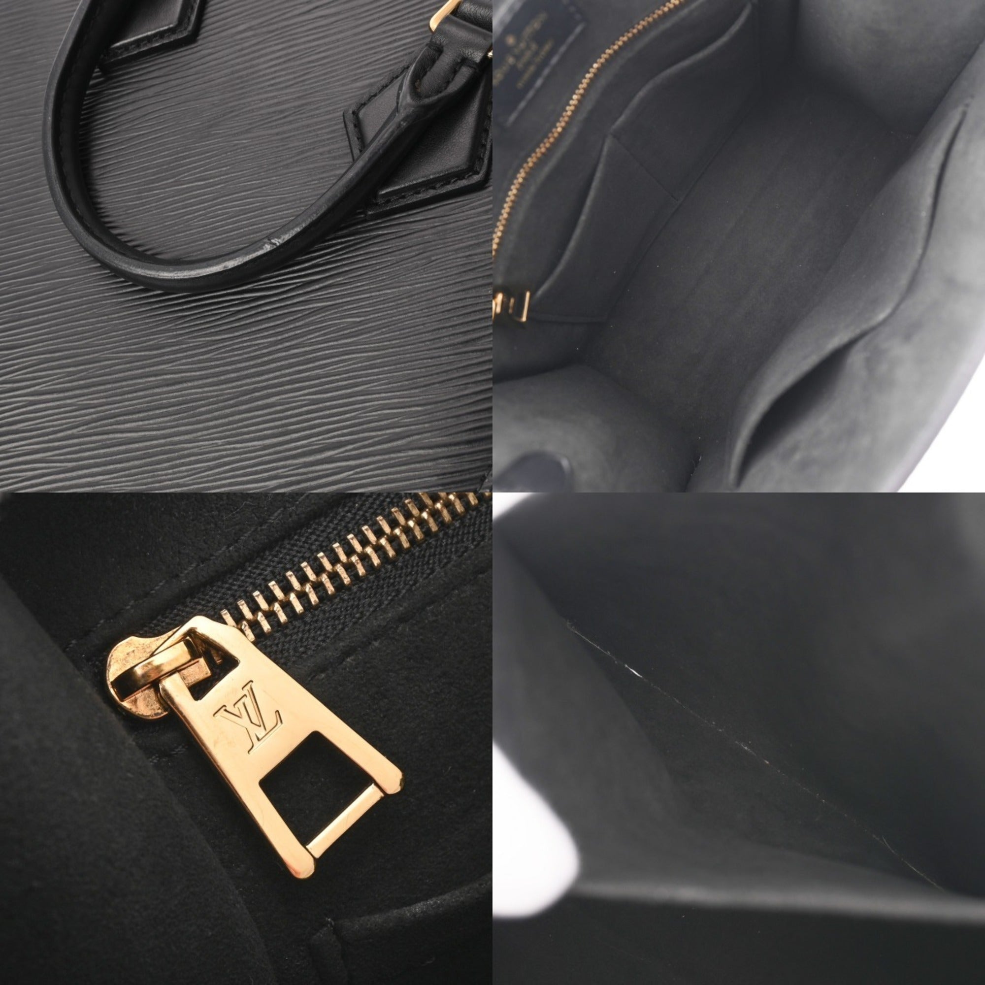 Louis Vuitton Noir Leather Handbag (Pre-Owned)