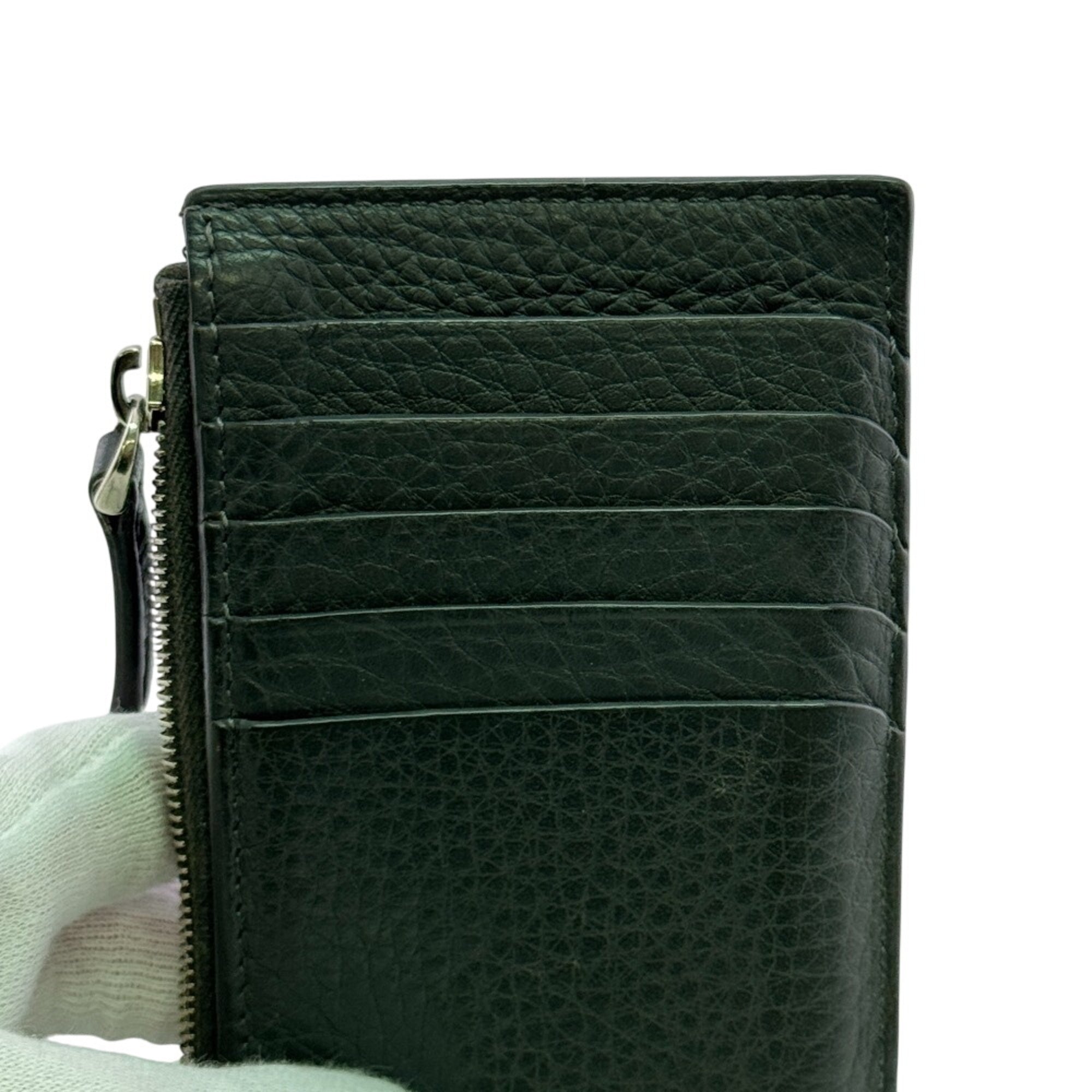 Fendi Gray Leather Coin Purse/Coin Case (Pre-Owned)