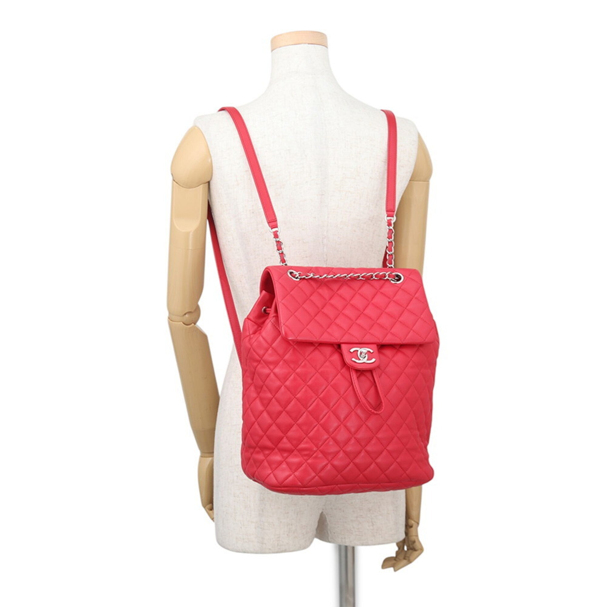 Chanel Red Color Backpack Handbag (Pre-Owned)