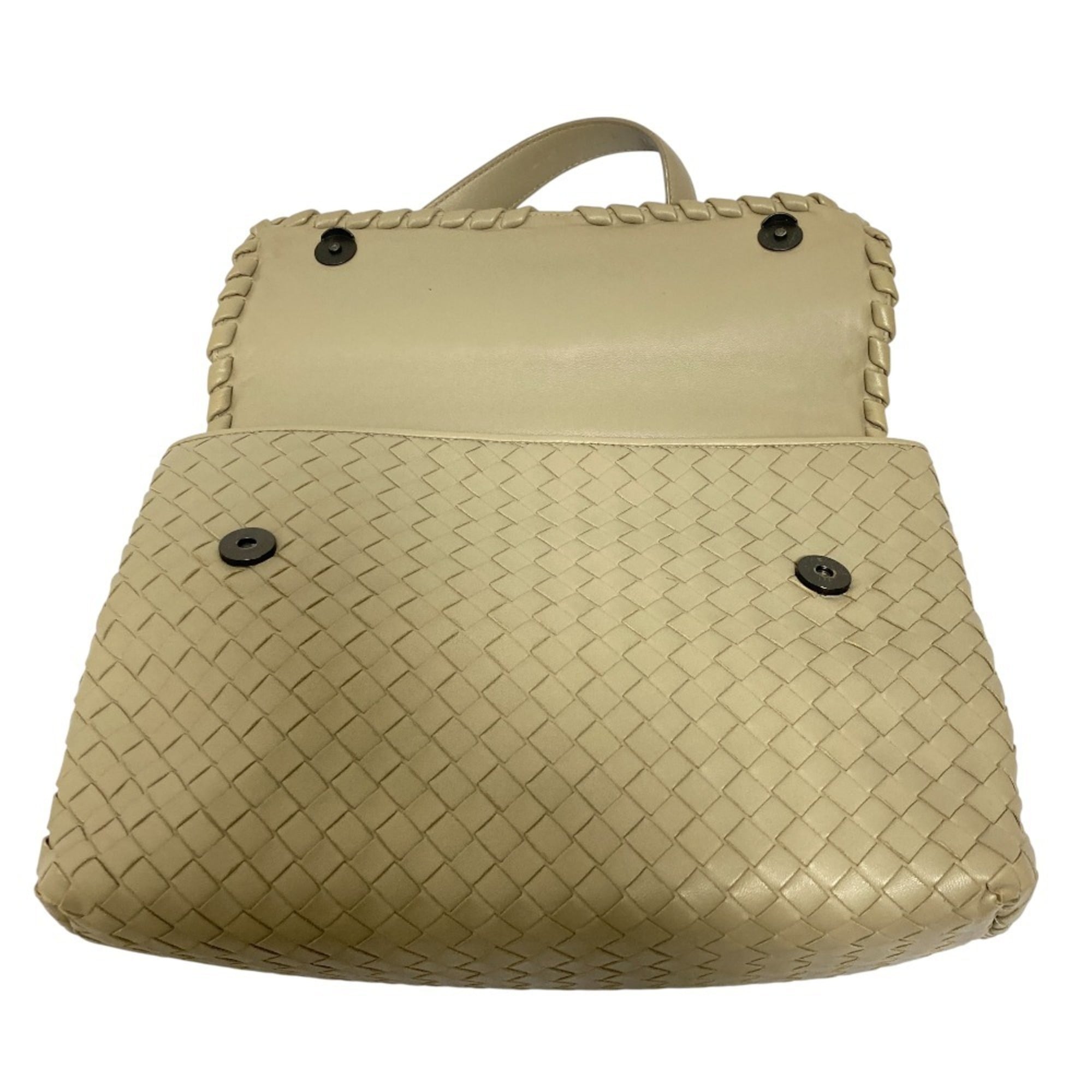 Bottega Veneta Grayish Intrecciato Shoulder Bag (Pre-Owned)