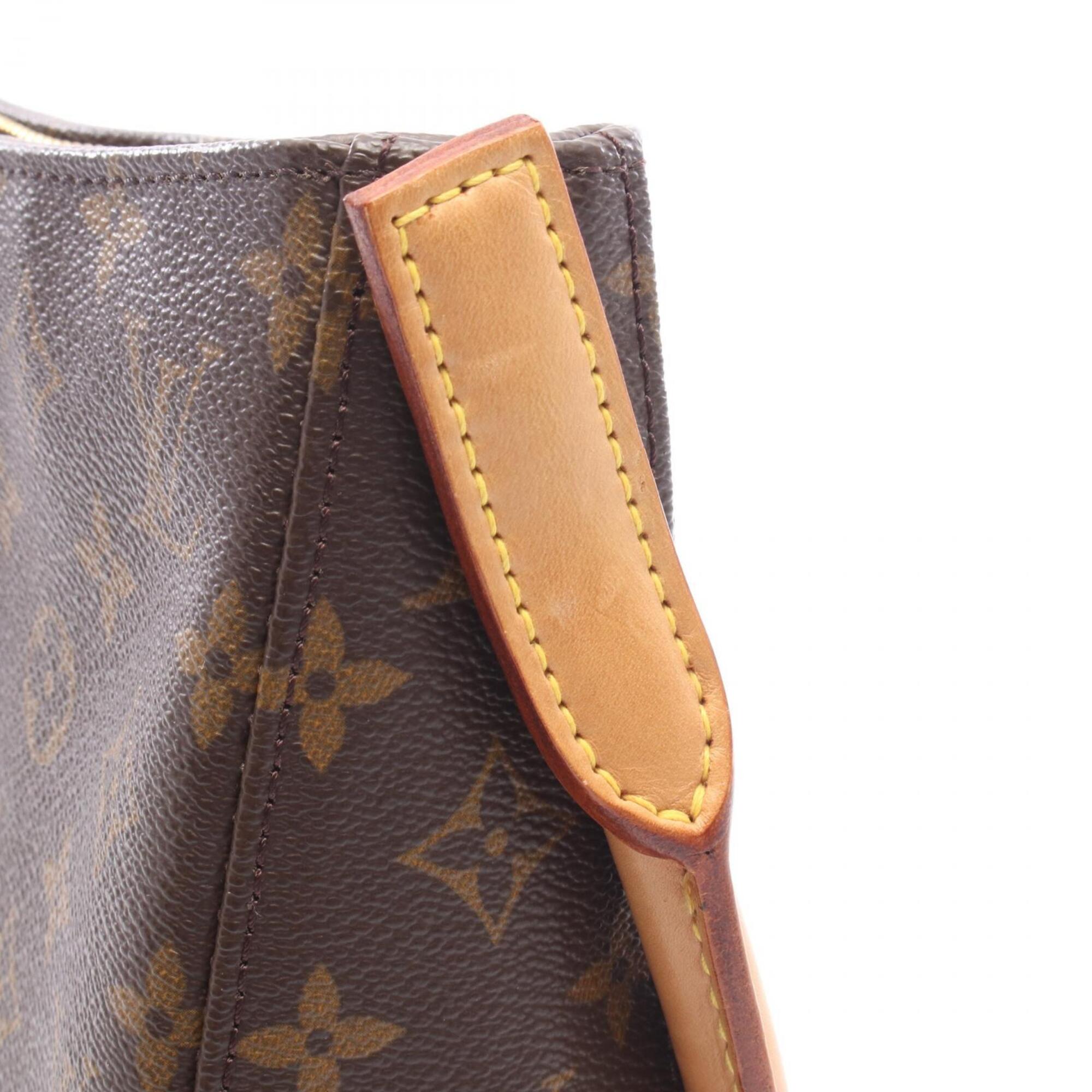 Louis Vuitton Brown Coated Canvas Leather Handbag Shoulder Bag (Pre-Owned)