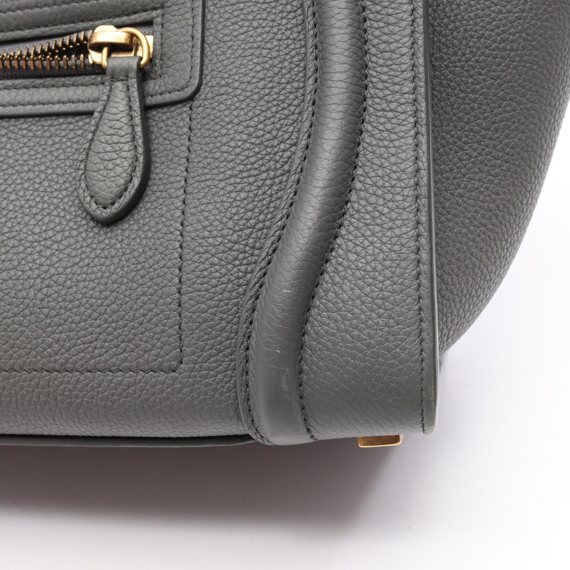 Celine Gray Leather Handbag Tote Bag (Pre-Owned)