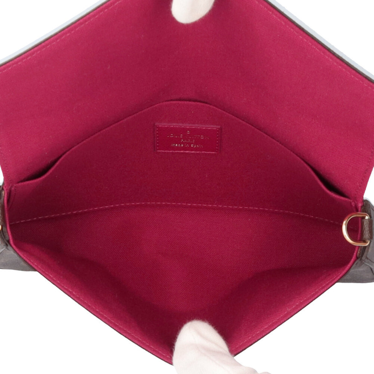 Louis Vuitton Brown Fuchsia Monogram Canvas Pochette Shoulder Bag (Pre-Owned)