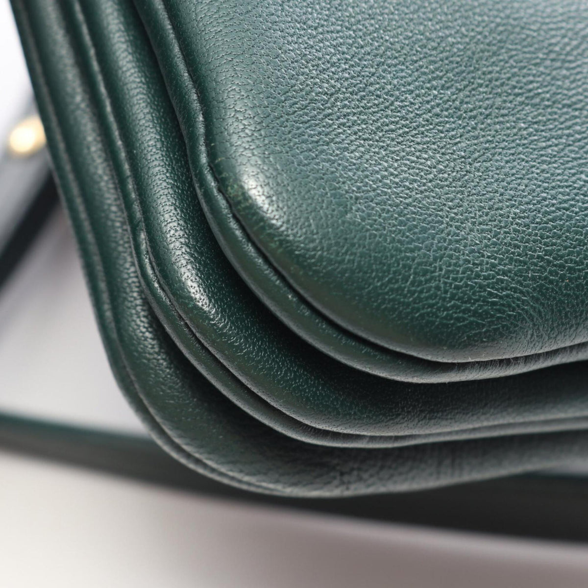 Celine Green Leather Handbag Shoulder Bag (Pre-Owned)