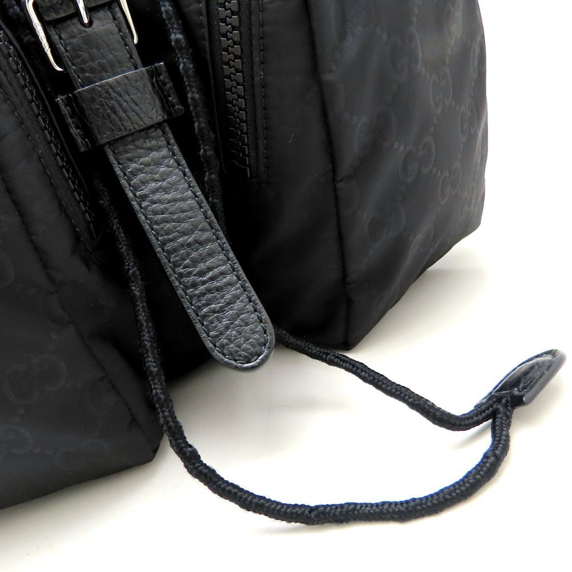 Gucci Black Nylon Leather Backpack (Pre-Owned)