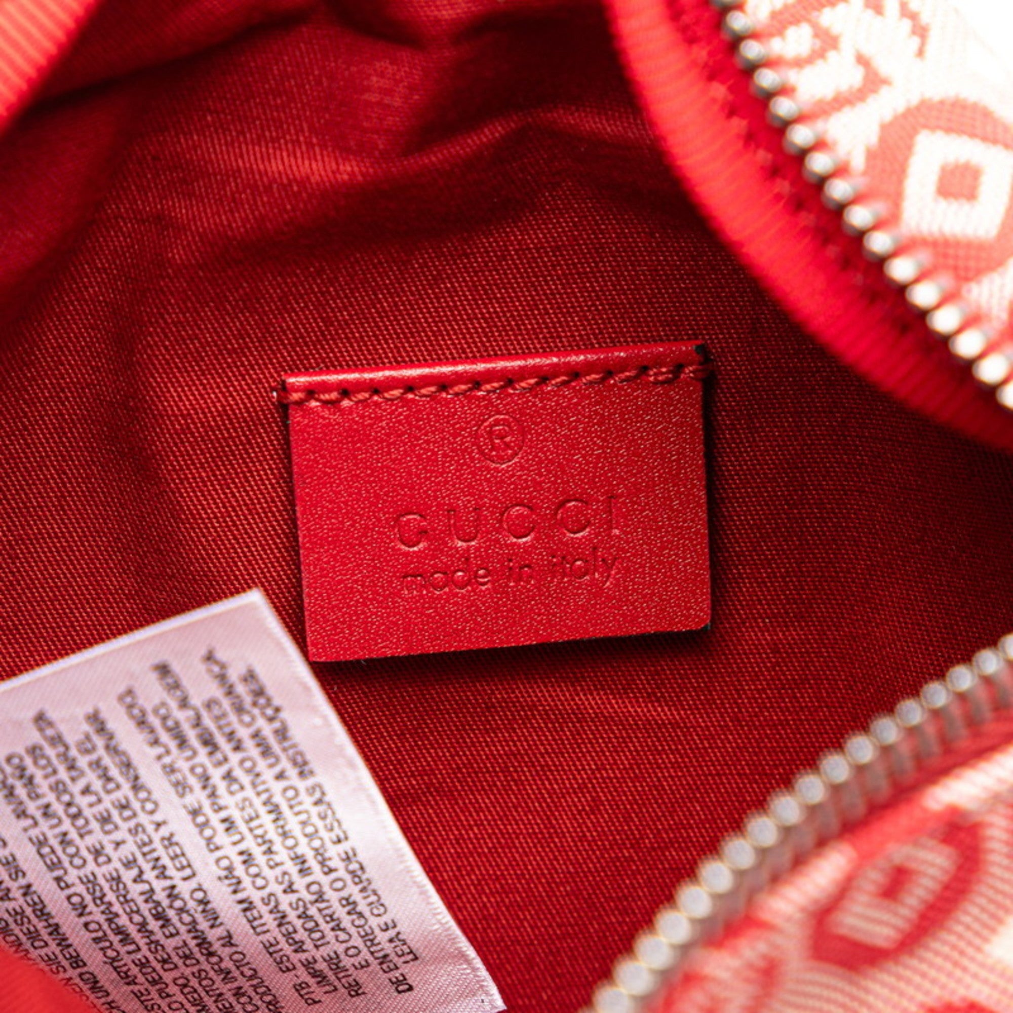 Gucci Red Color Canvas Fanny Pack (Pre-Owned)