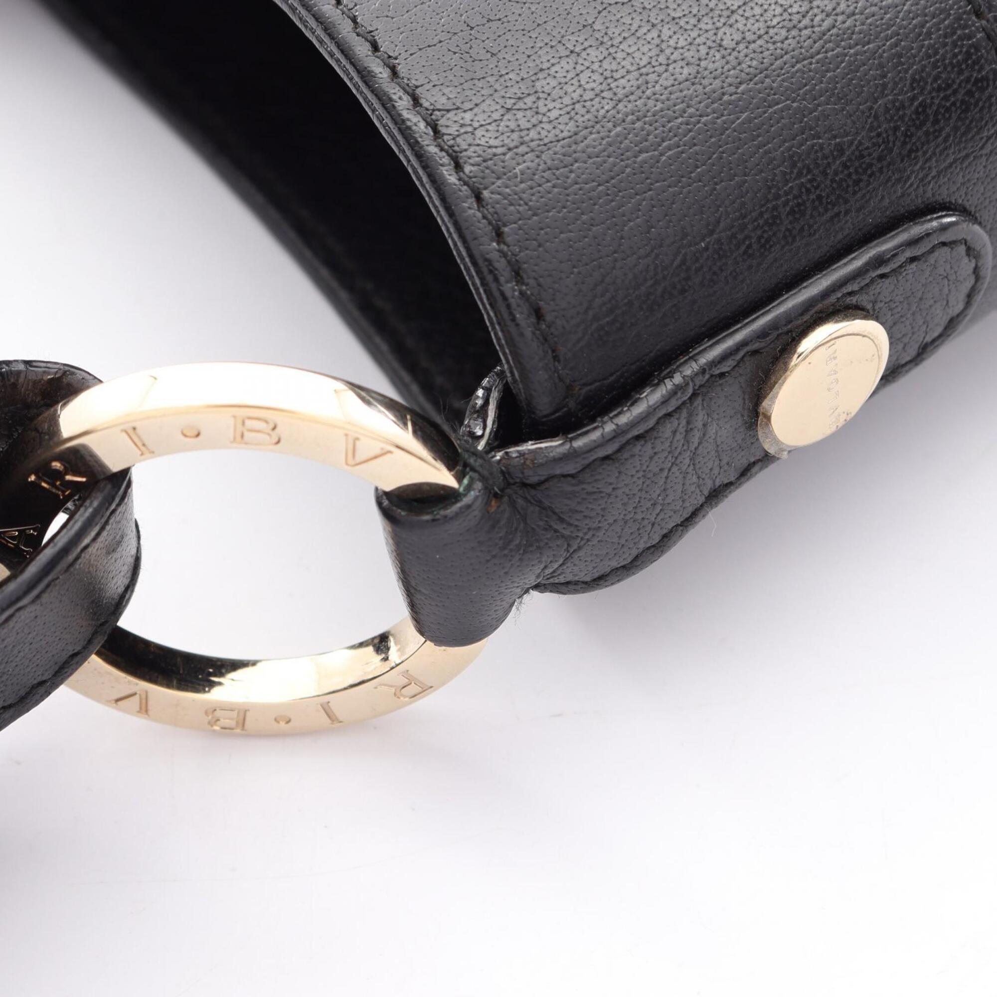 Bvlgari Black Leather Handbag Shoulder Bag (Pre-Owned)
