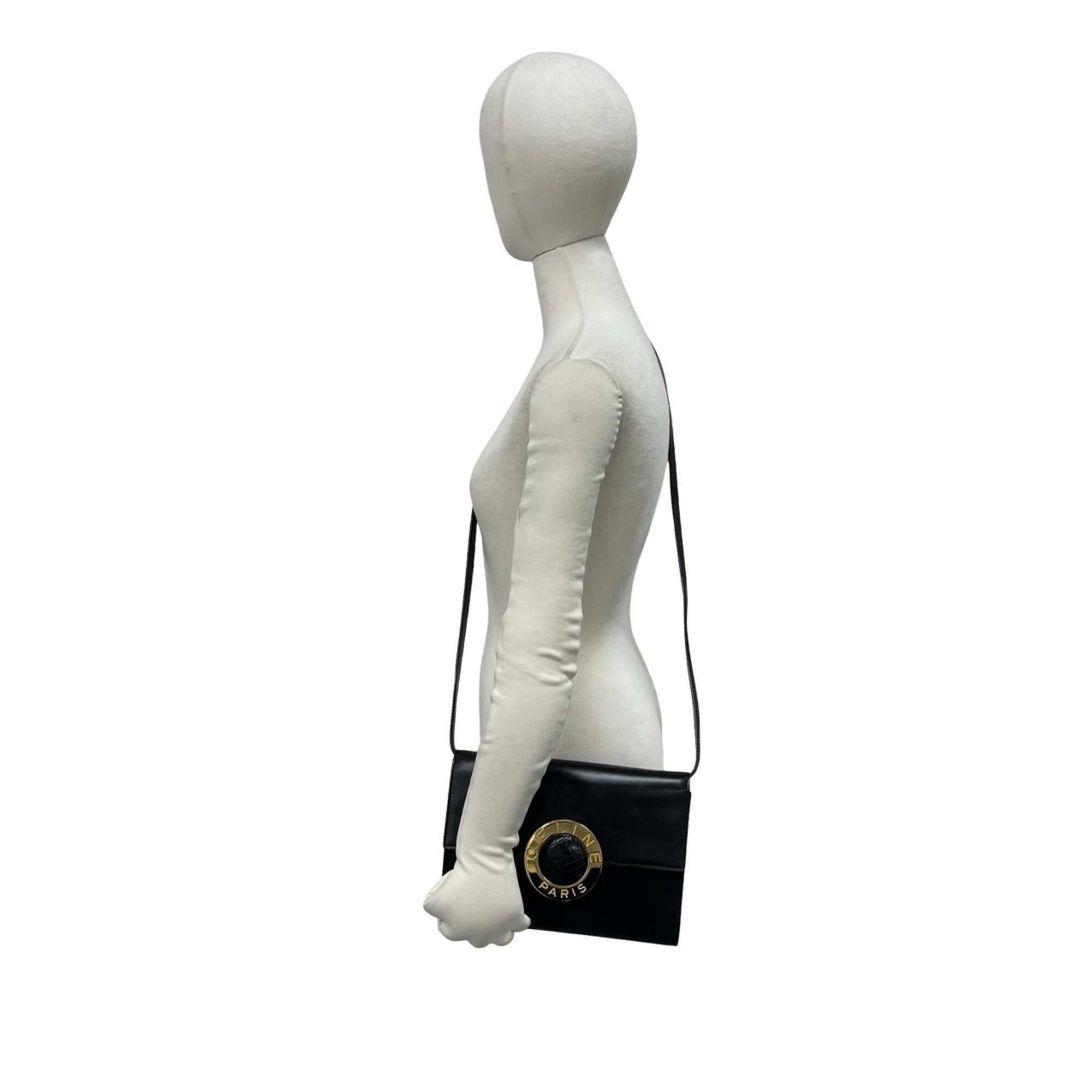 Celine Black Leather Pochette Shoulder Bag (Pre-Owned)