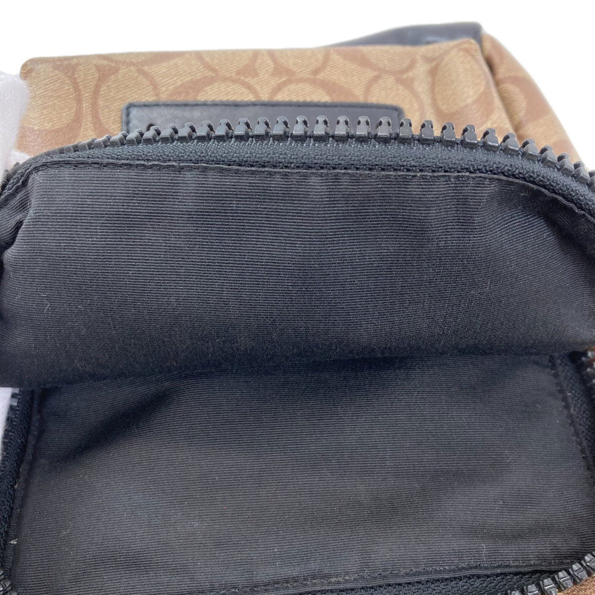 Coach Black Brown Signature Line Sling Bag (Pre-Owned)
