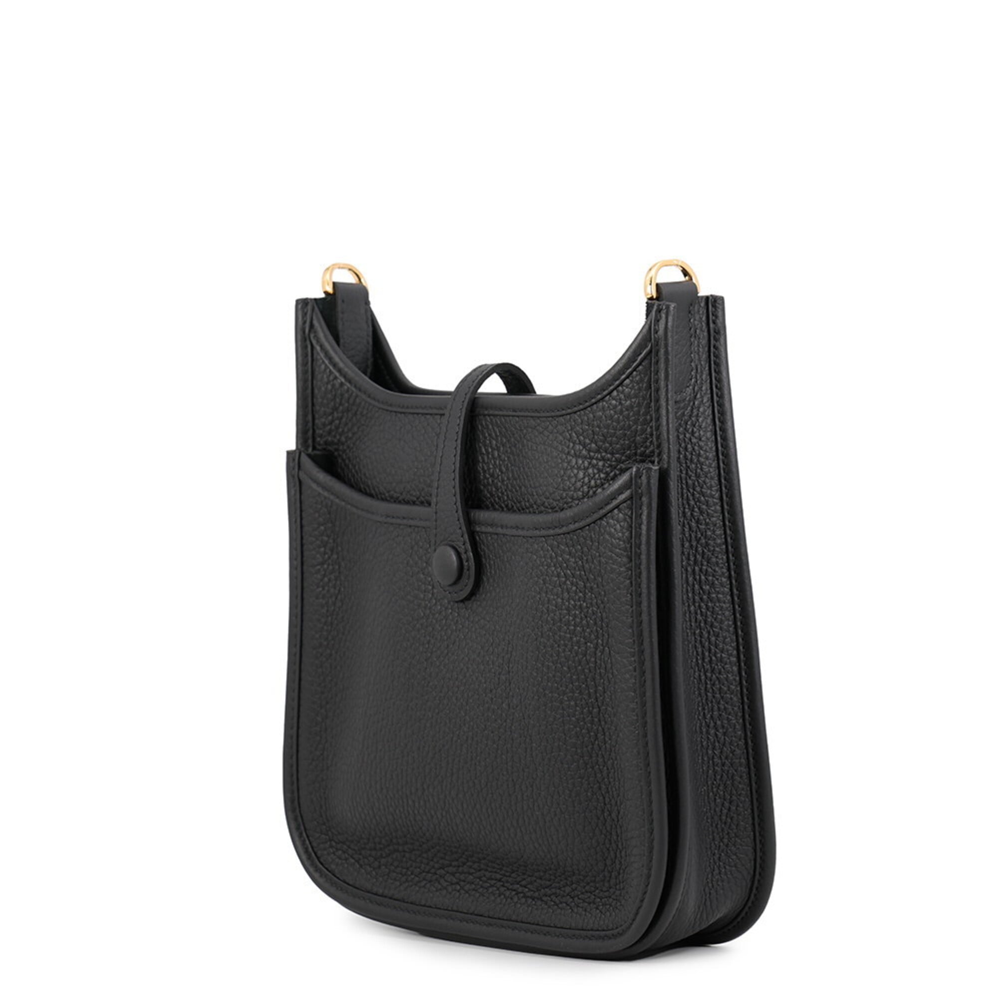 Hermes Black Taurillon Clemence Leather Shoulder Bag (Pre-Owned)