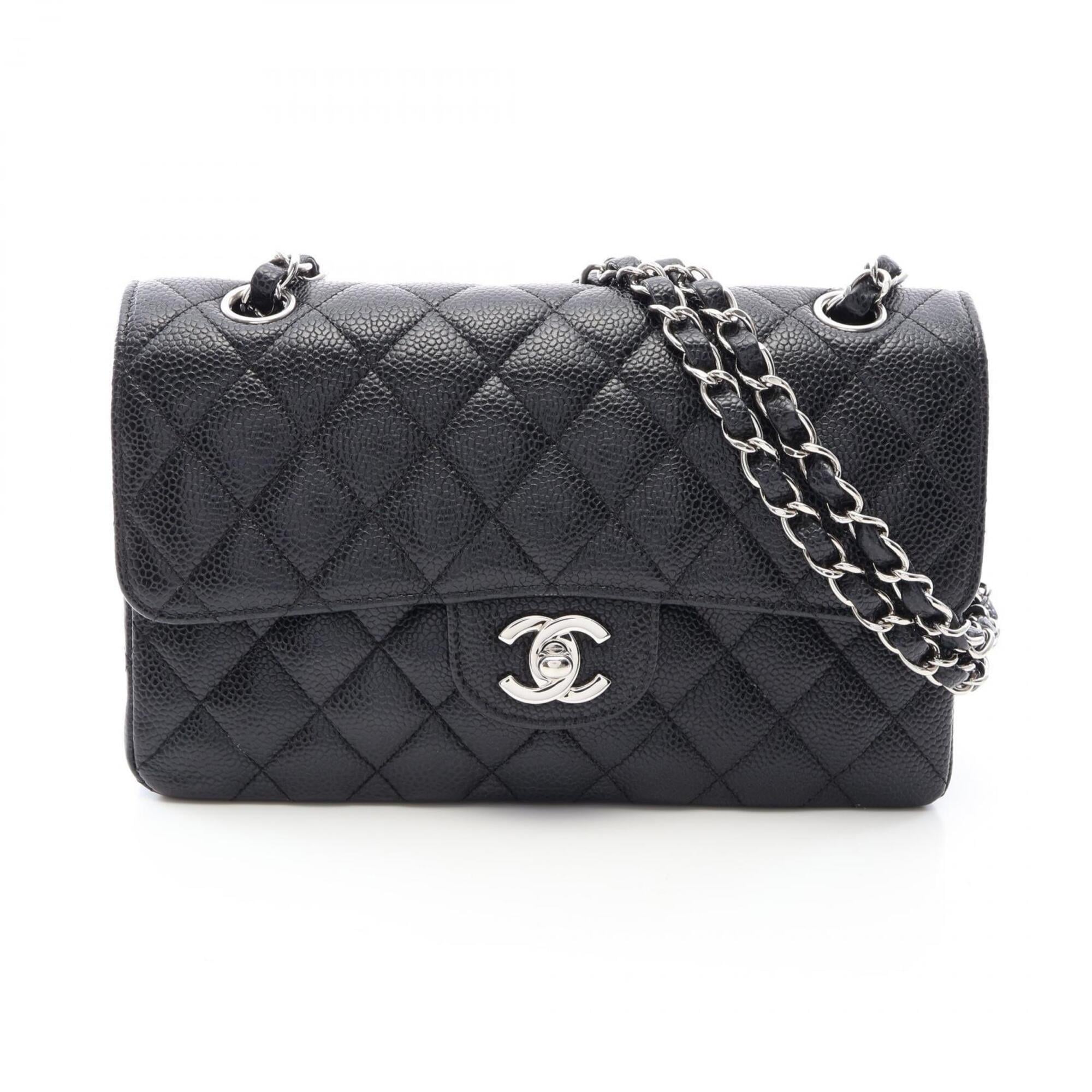 Chanel Black Grained Calfskin Handbag Shoulder Bag (Pre-Owned)