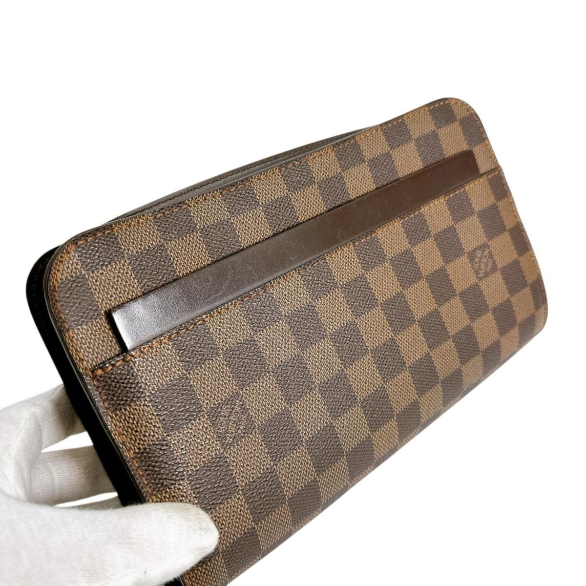 Louis Vuitton Brown Damier Canvas Clutch Bag (Pre-Owned)