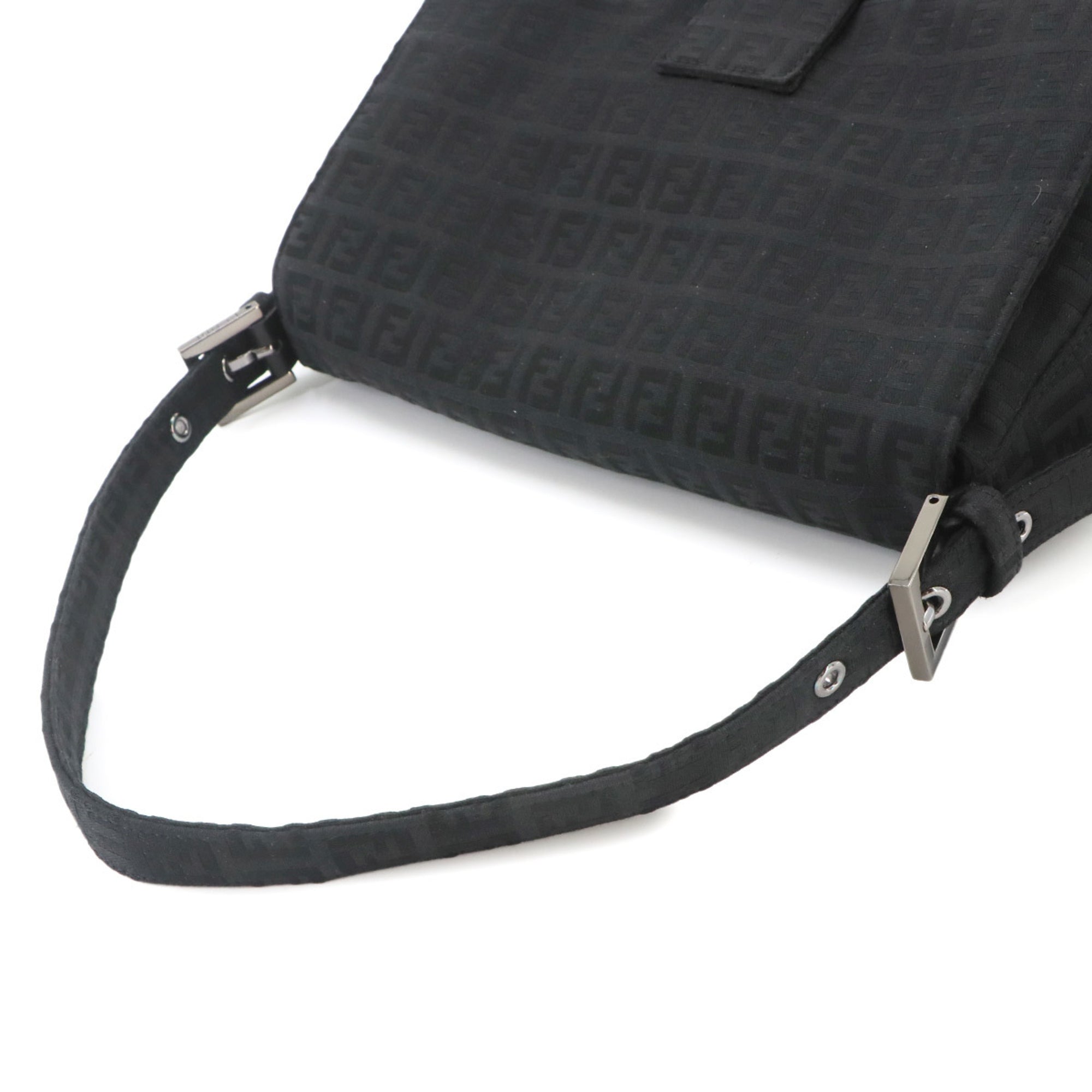 Fendi Black Canvas Leather Shoulder Bag (Pre-Owned)