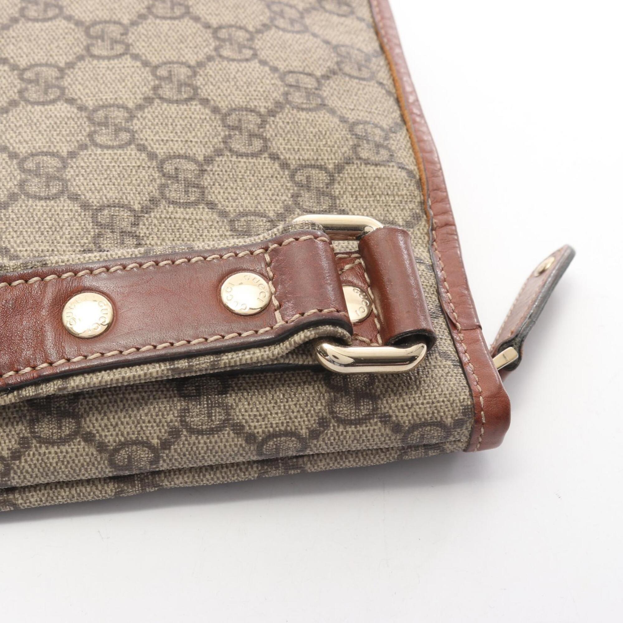 Gucci Beige Brown Pvc Leather Handbag Shoulder Bag (Pre-Owned)