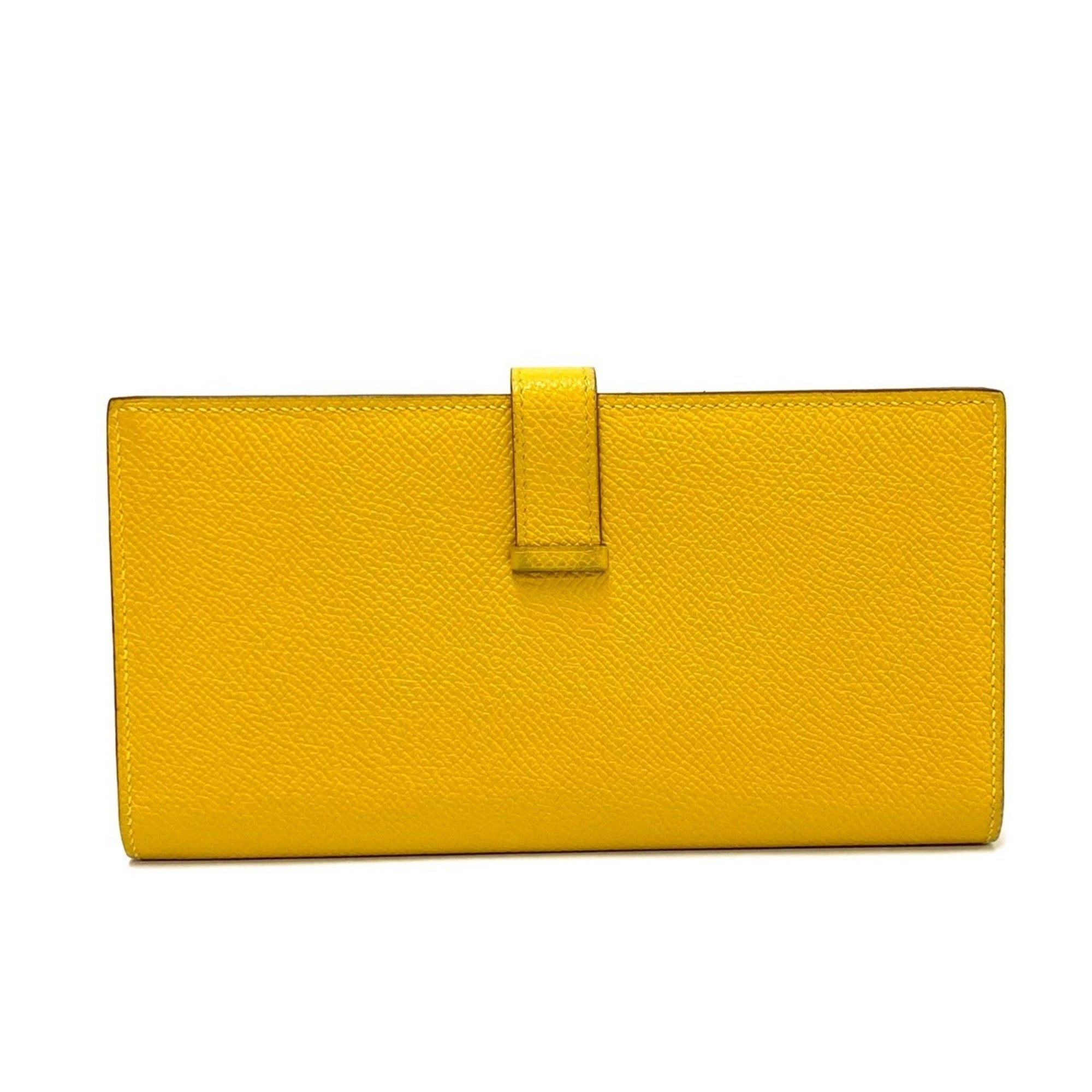Hermes Yellow Epsom Leather Long Wallet (Bi-Fold) (Pre-Owned)