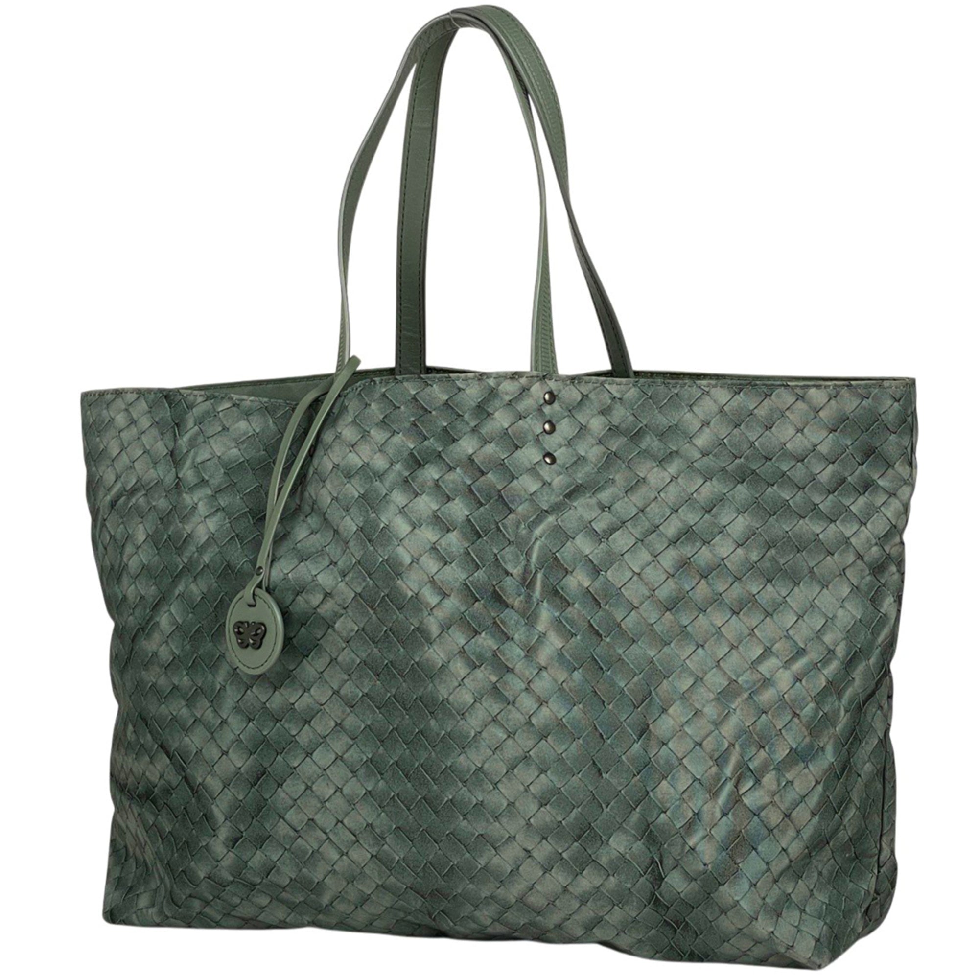 Bottega Veneta Green Nylon Tote Bag (Pre-Owned)