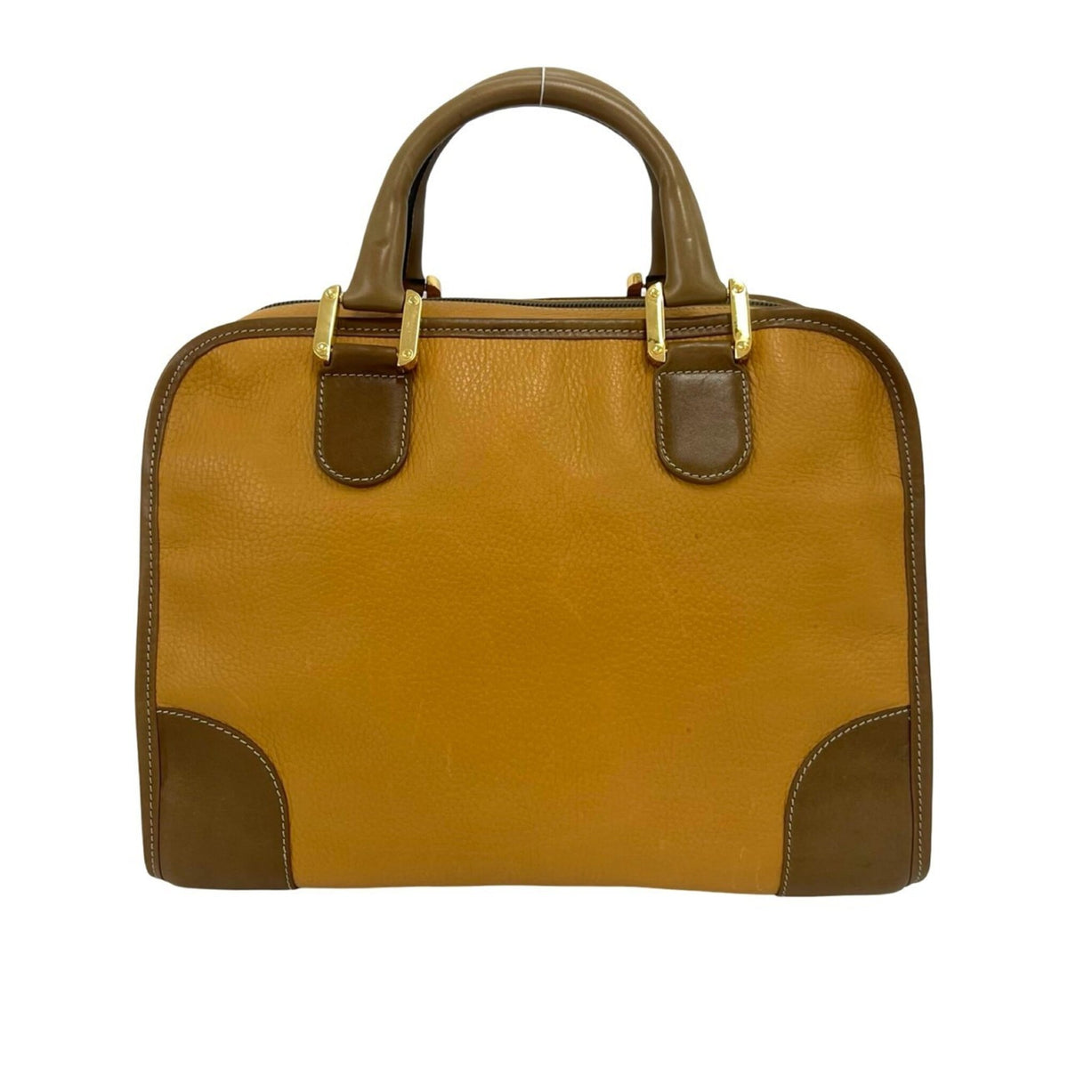 Loewe Brown Leather Boston Bag Handbag (Pre-Owned)
