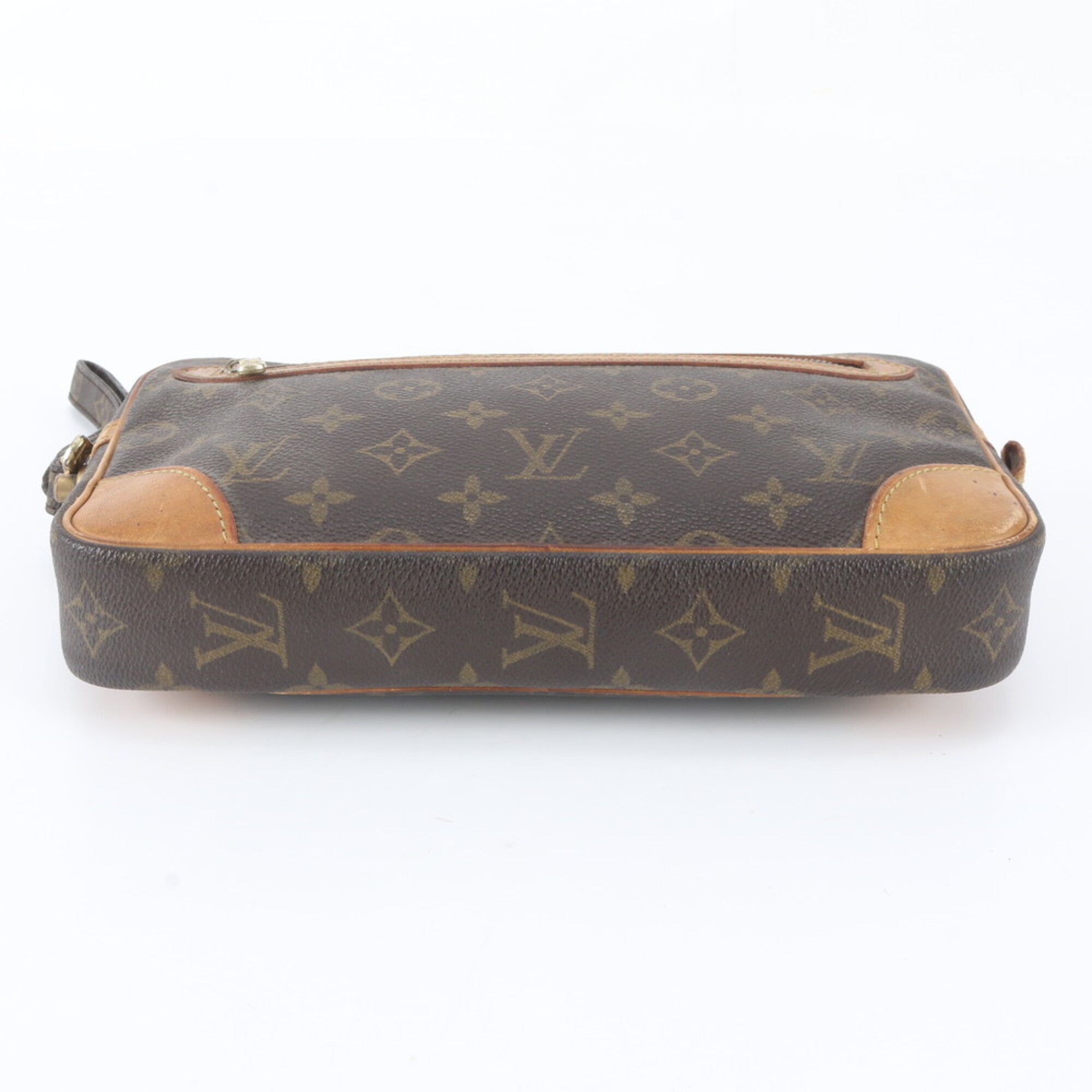 Louis Vuitton Brown Monogram Leather Coated Canvas Clutch Bag (Pre-Owned)